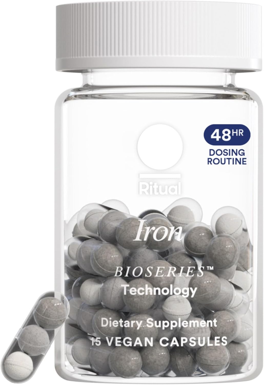 Ritual Iron Supplement to Support Low Iron Levels 60 mg | 48-hour Dosing Routine with BioSeries™ Technology plus Vitamin A and C. Designed for Optimal Absorption and Minimal GI Discomfort* 15 Servings