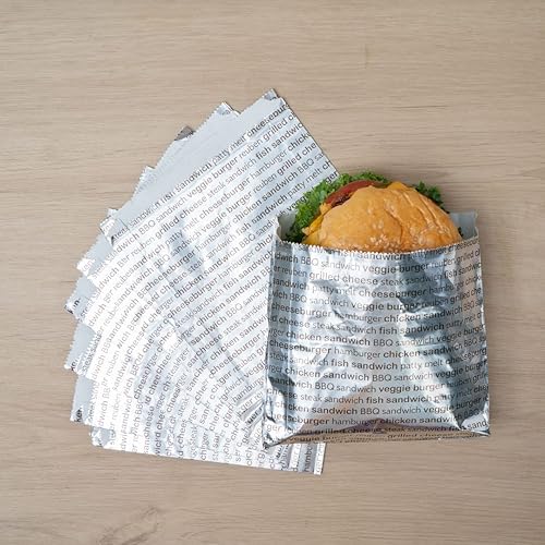 Miniatura 4 de Restaurantware Bag Tek - Envolturas de hamburguesas de 5.9 x 1.2 x 6.5 pulgadas, 100 envolturas de sándwich a prueba de grasa, aptas para