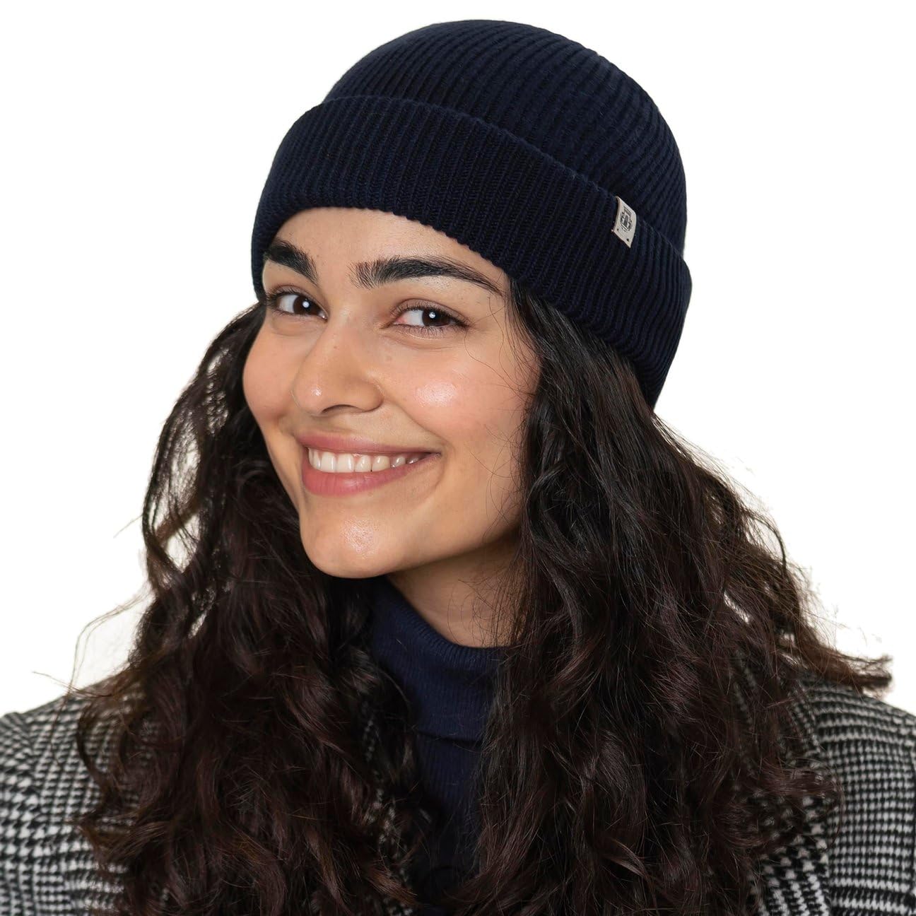 Roeckl Umschlagmütze mit Kaschmir Beanie Strickmütze Mütze Wollmütze Wintermütze Skimütze Damen/Herren - Umschlag, Umschlag Winter Herbst-Winter - One Size blau