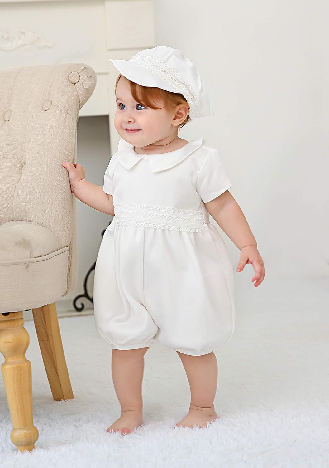 Glamulice Infant Baby Boy Christening Baptism Outfit Christening Romper Baptism Clothes