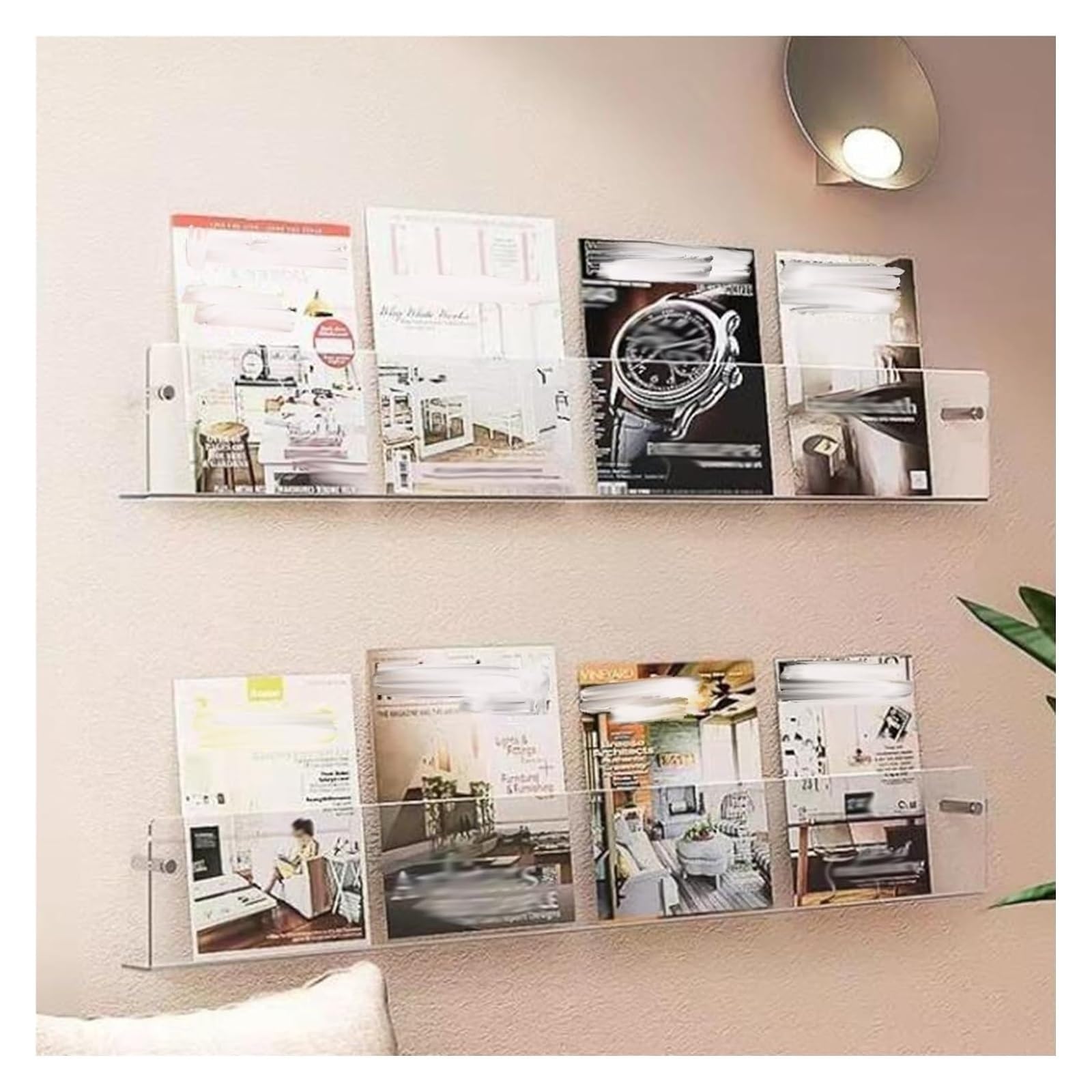 Porte-brochures mural en acrylique élégant support haut de gamme de 90 cm