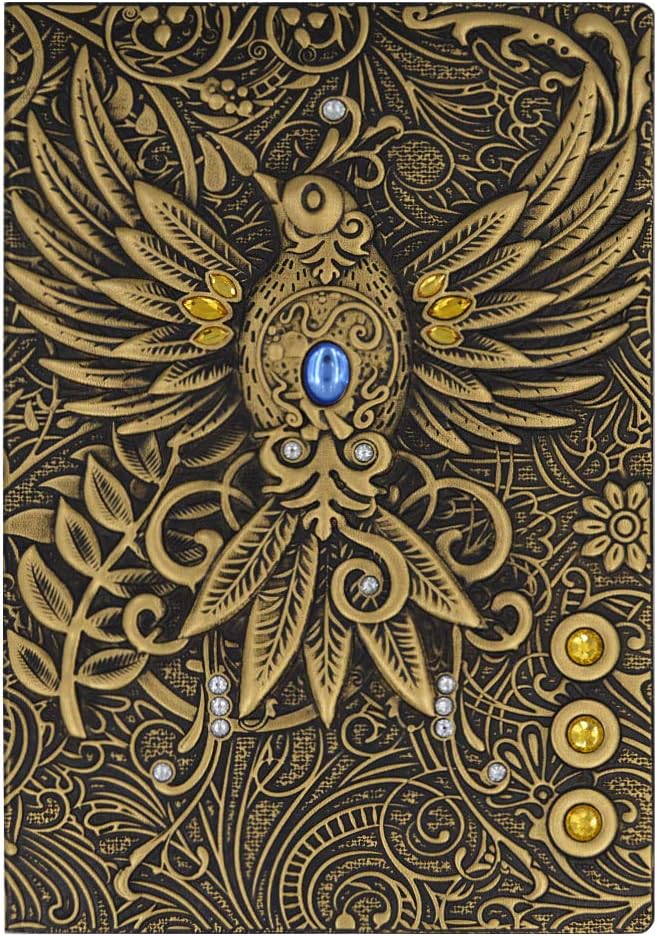 Sun Kea A5 Retro Journal Antique Leather Embossed Writing Notebook Travel Diary Sketchbook Gift,100 Sheets Lined Papers