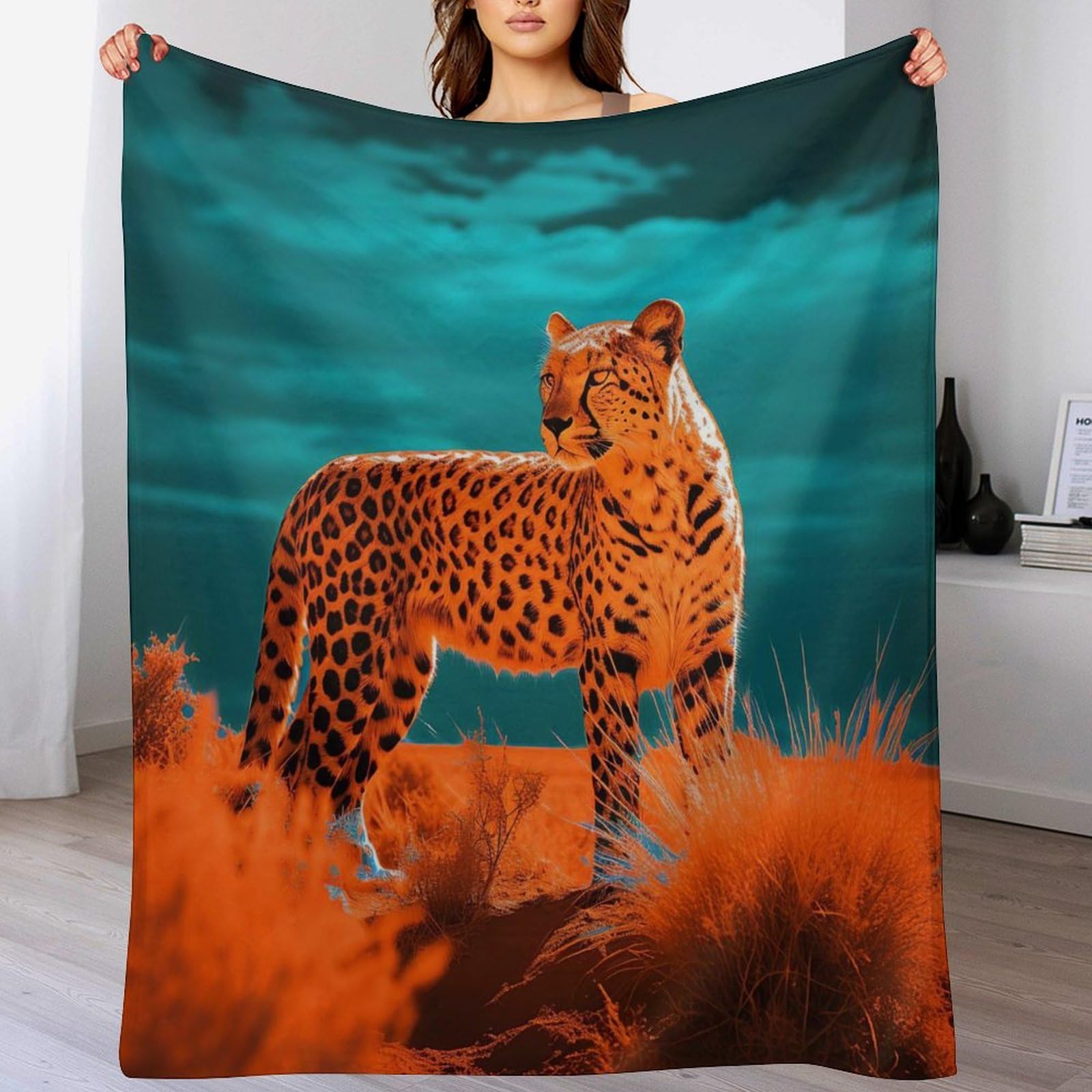 Couverture léopard douce 150x200cm pour réchauffer vos soirées