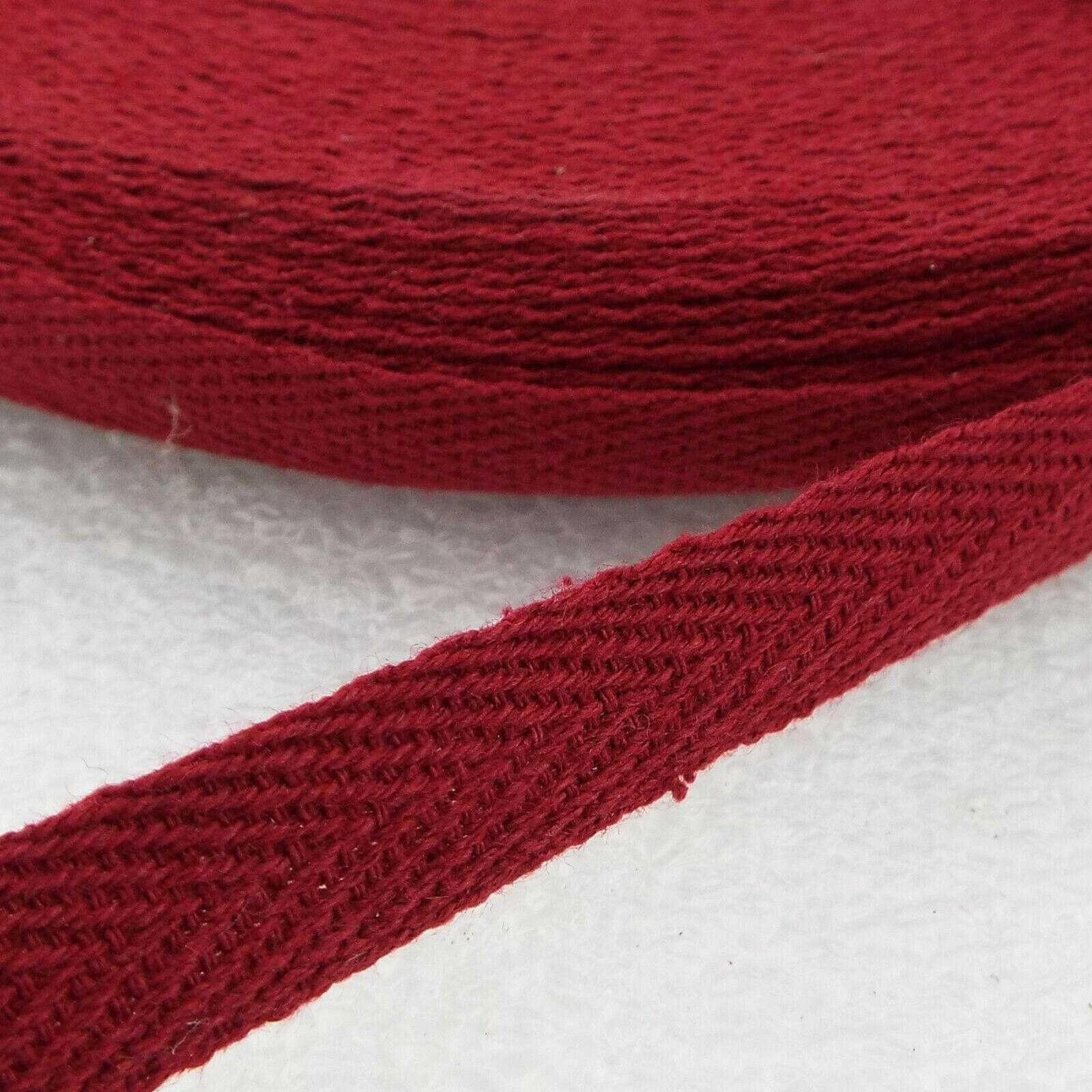 10mm Cotton Tape Herringbone Twill Binding Tape Ties Etc Buy 1 2 4 or 8m 521D, Burgundy Wine, 2 Metres