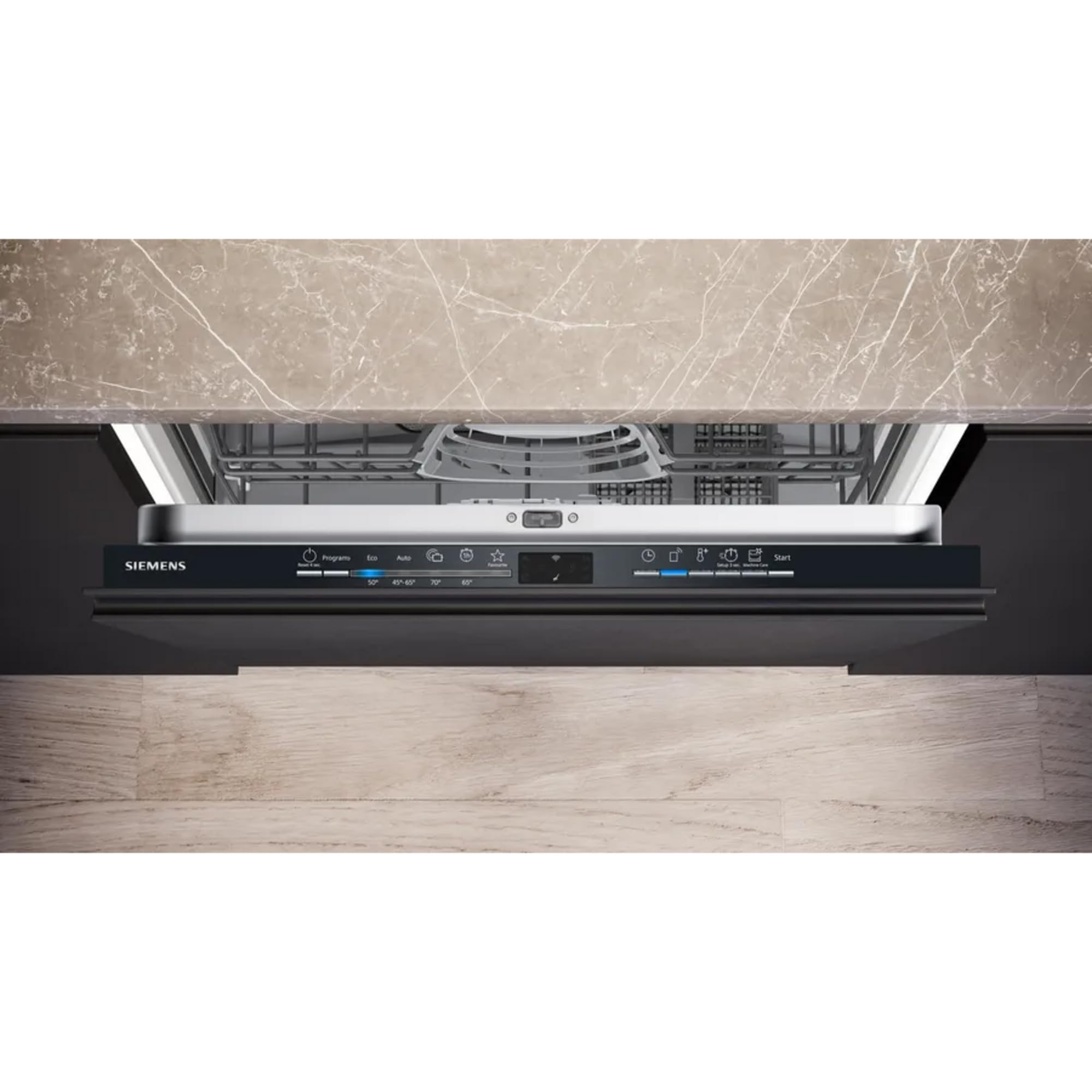 Siemens SX61IX14TE, iQ100 inteligentna zmywarka, w pełni zintegrowana zmywarka, XXL, 60 cm, światło informacyjne, cichy silnik iQdrive, automatyczne i higieniczne programy Plus, varioSpeed, aquaStop
