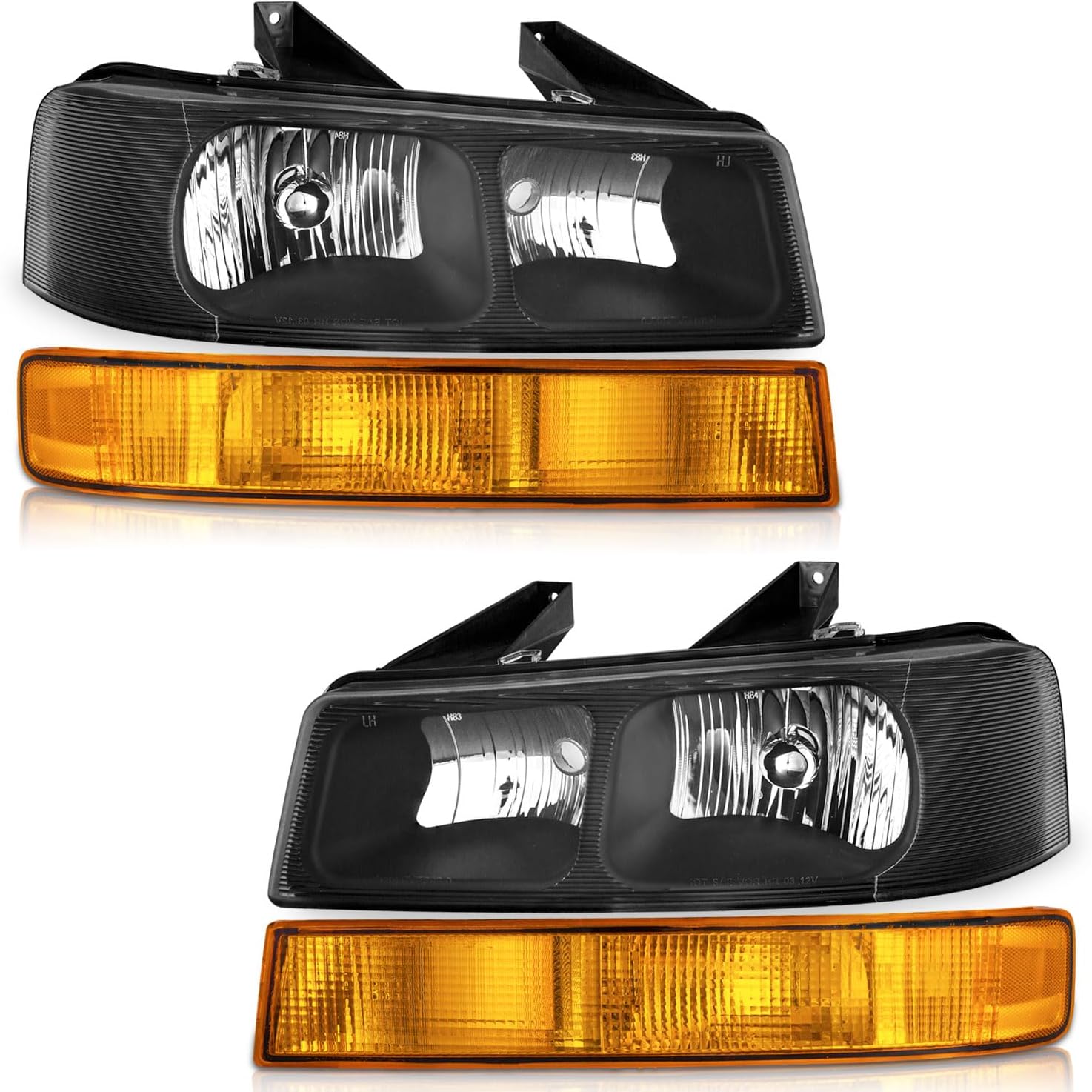 WEELMOTO Headlights for 2003-2014 Chevy Express 1500 / GMC Savana 1500; Headlight Assembly Compatible with 2003-2023 Chevy Express 2500 3500 / GMC Savana 2500 3500 Headlamp+Corner+Bumper Signal Light