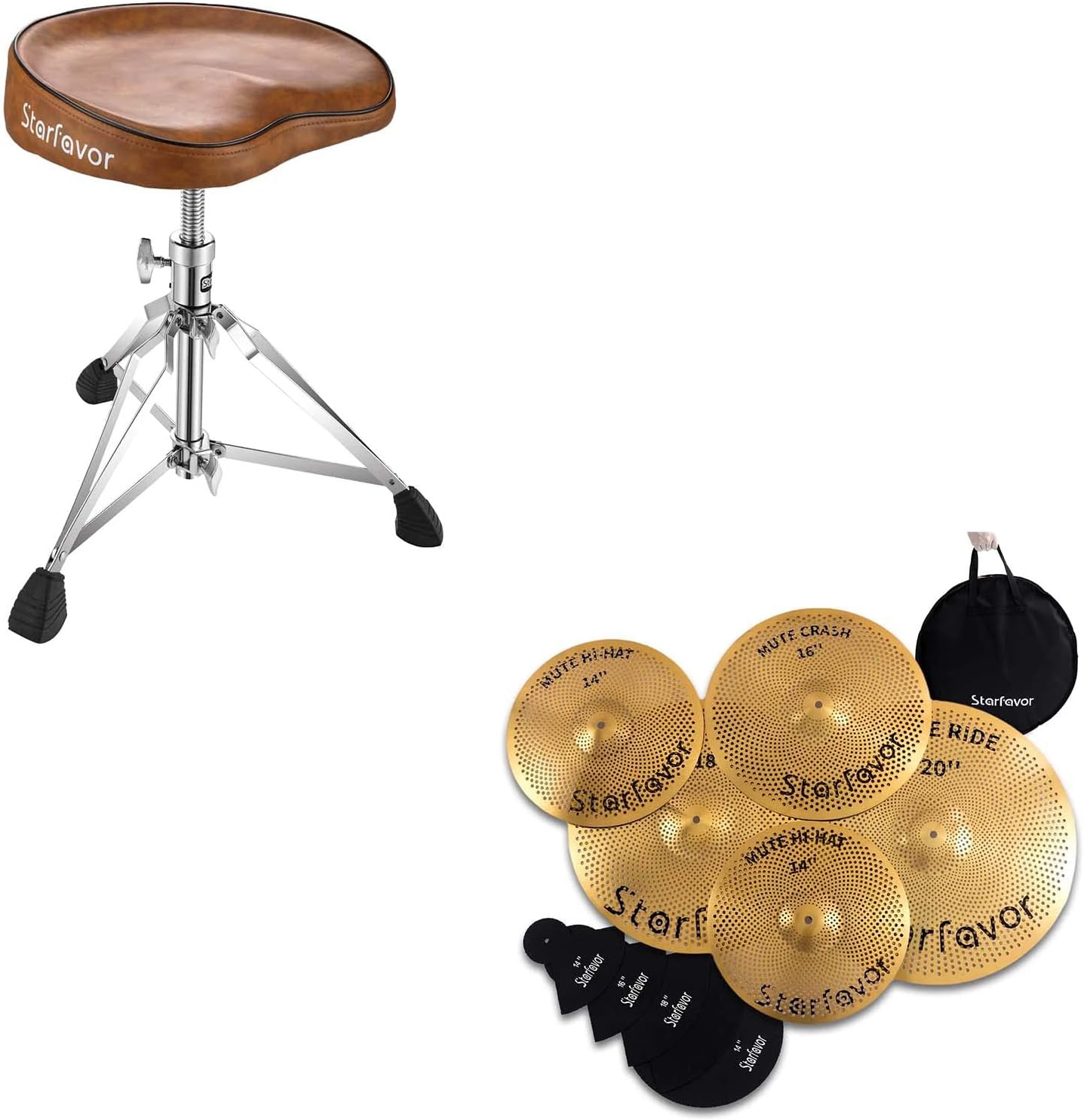 Starfavor Drum Throne Height Adjustable Low Volume Cymbal