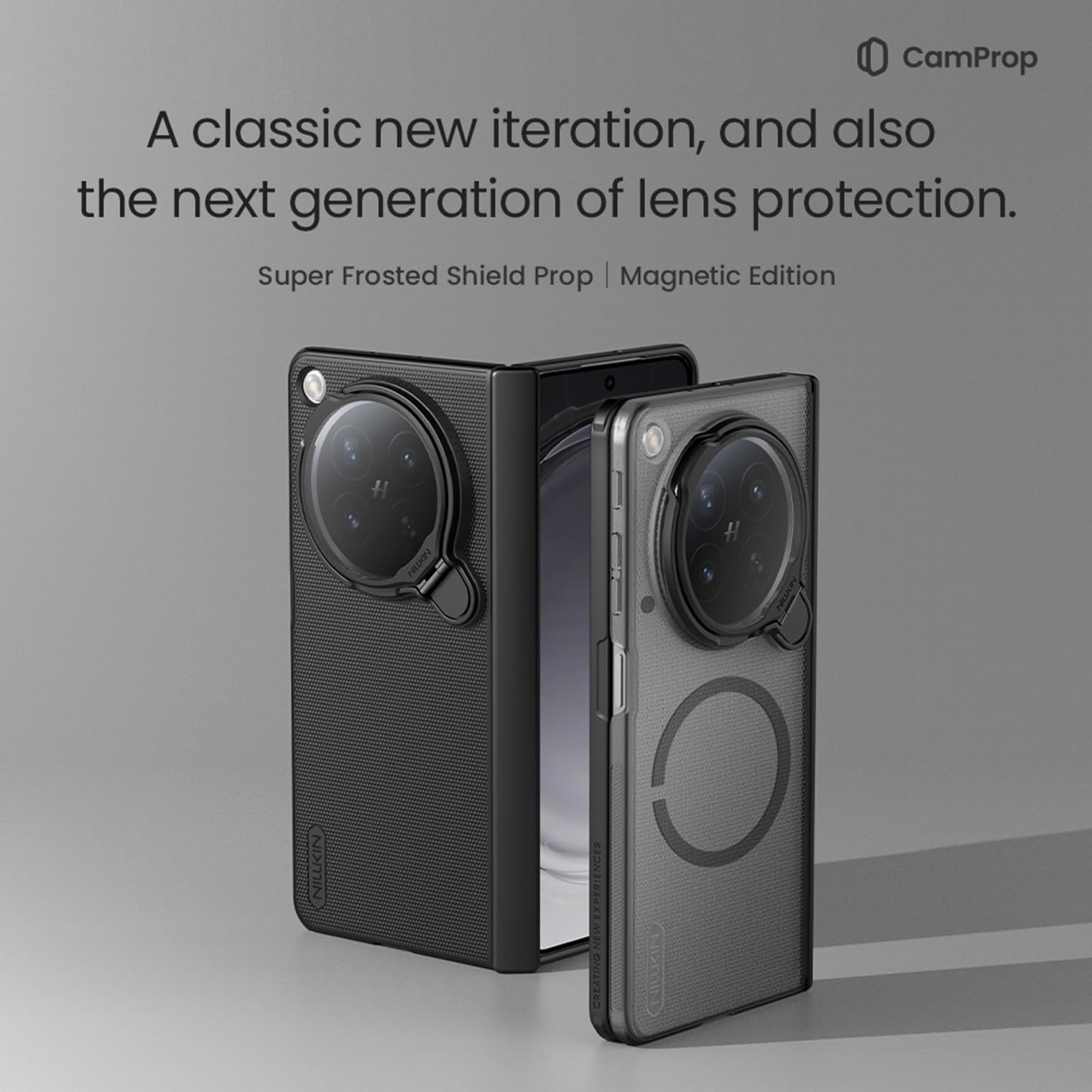 COQUE Custodia per Telefono Oppo Find N6 Custodia Magnetica per Oppo Find N6 Super Frosted Shield Pro-Trasparente Nero