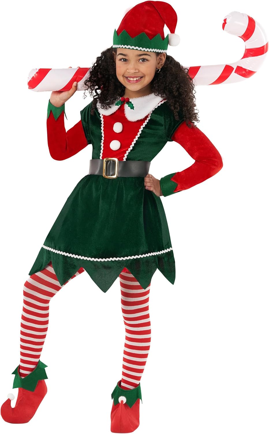 Morph - Disfraz de elfo para niñas, disfraz de elfo de Navidad, vestido de elfo de Navidad para niñas, disfraz de elfo navideño para niños, elfo