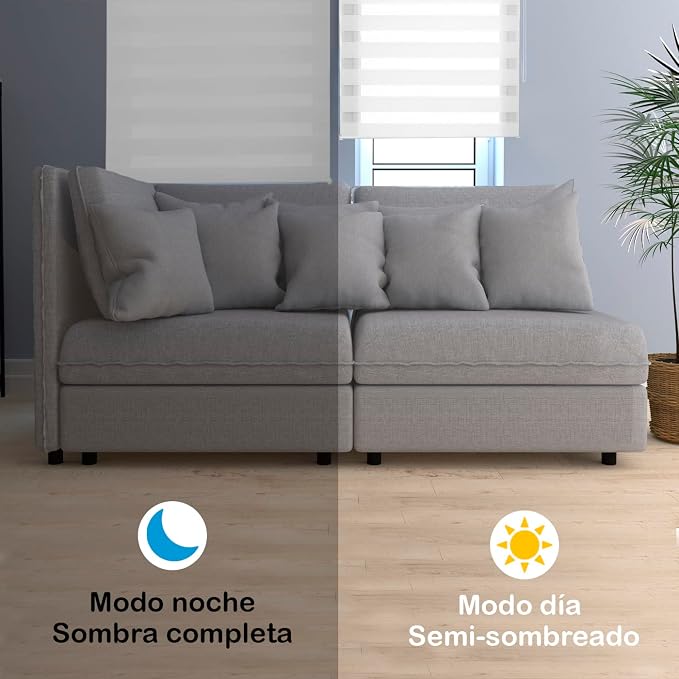 MERCURY TEXTIL estor enrollable de doble capa 100x180 cm