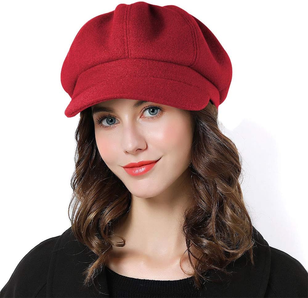 Sumolux Women Beret Newsboy Hat French Wool Cap Classic Autumn Spring Winter Hats