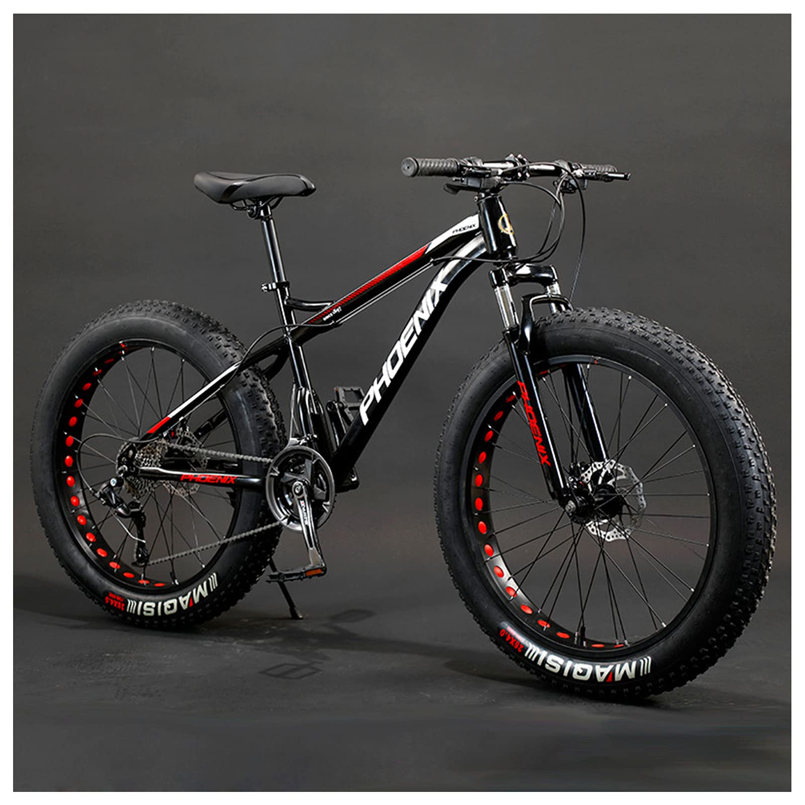 Bicicleta de montaña para Adultos, Ruedas de 24 Pulgadas, para Hombre y Mujer, de Acero, con neumáticos Anchos, rígida, Frenos de Disco mecánicos, Color Blanco, 30 velocidades.