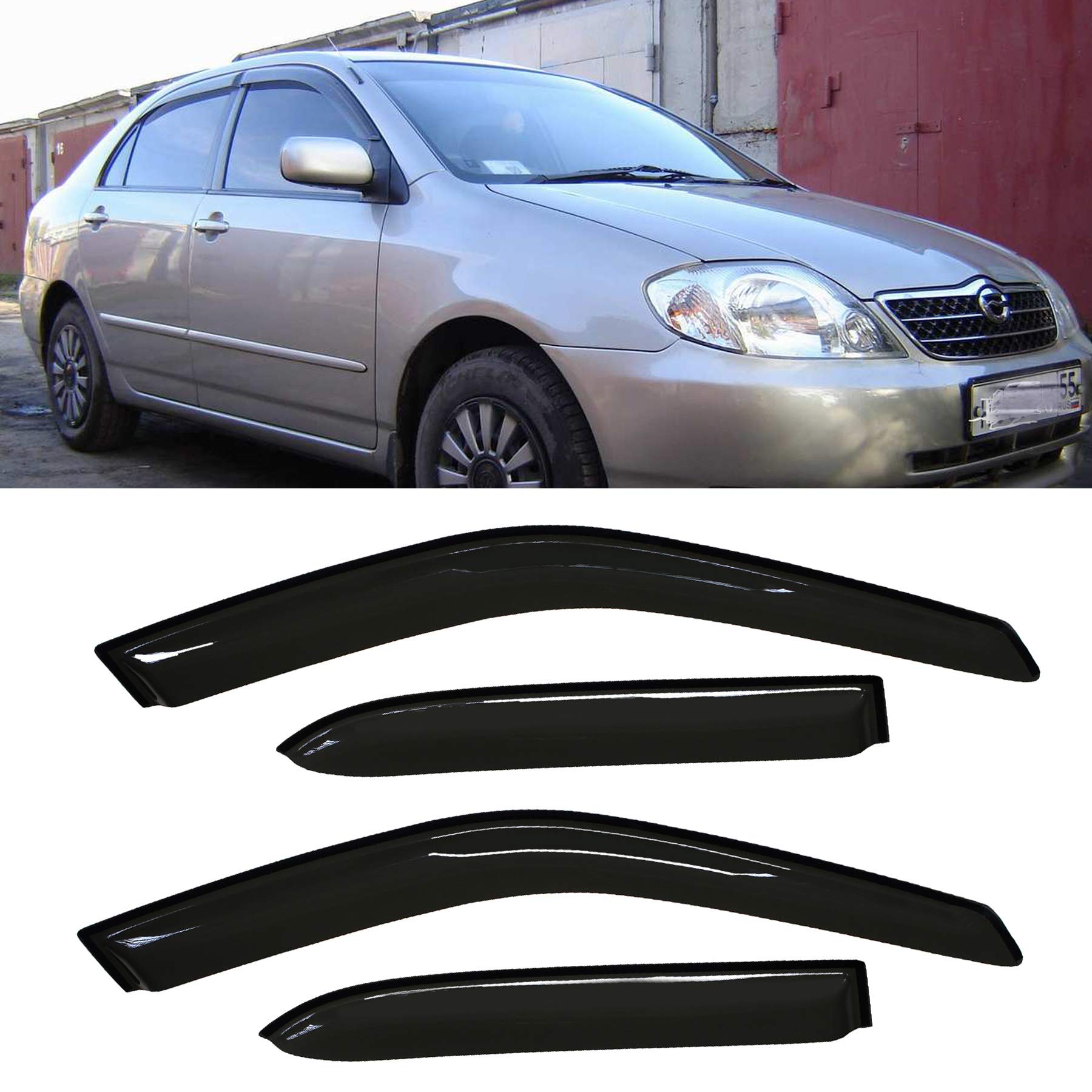 Laprive Auto 4pcs for 98-02 Prizm/Corolla Sun/Rain Guard Window Visors