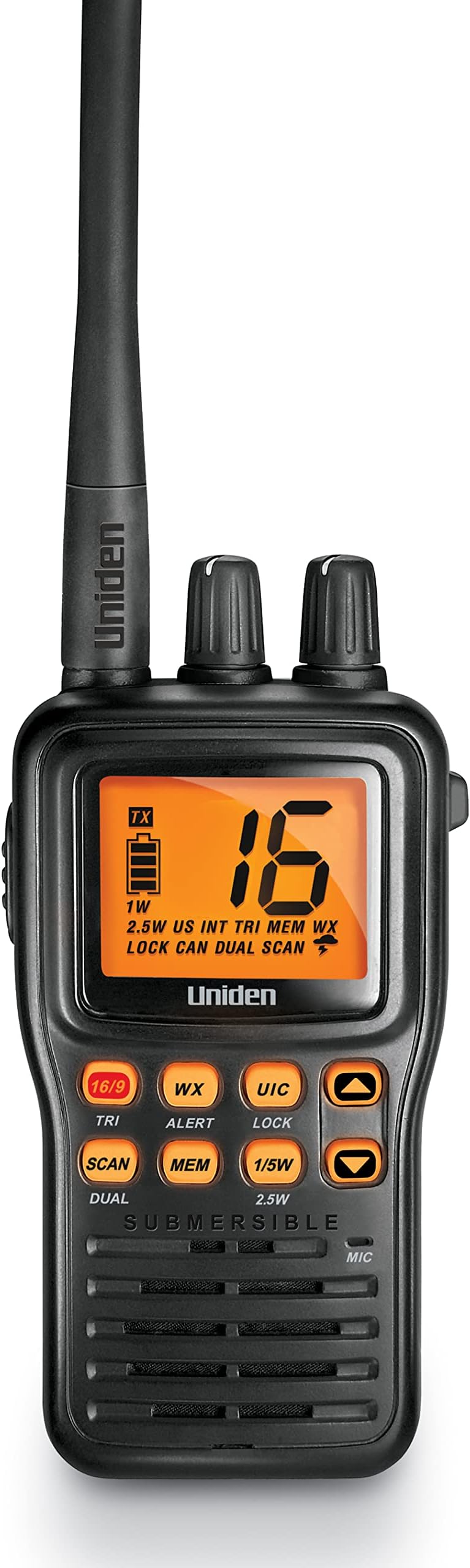 Uniden MHS75 Waterproof Handheld 2Way VHF Marine radio
