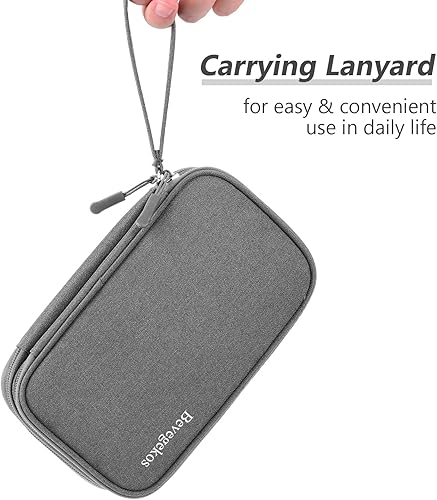 Miniatura 10 de Estuche organizador de electrónica para accesorios de viaje, cables y cables, bolsa de banco de energía (mediano, azul azul)