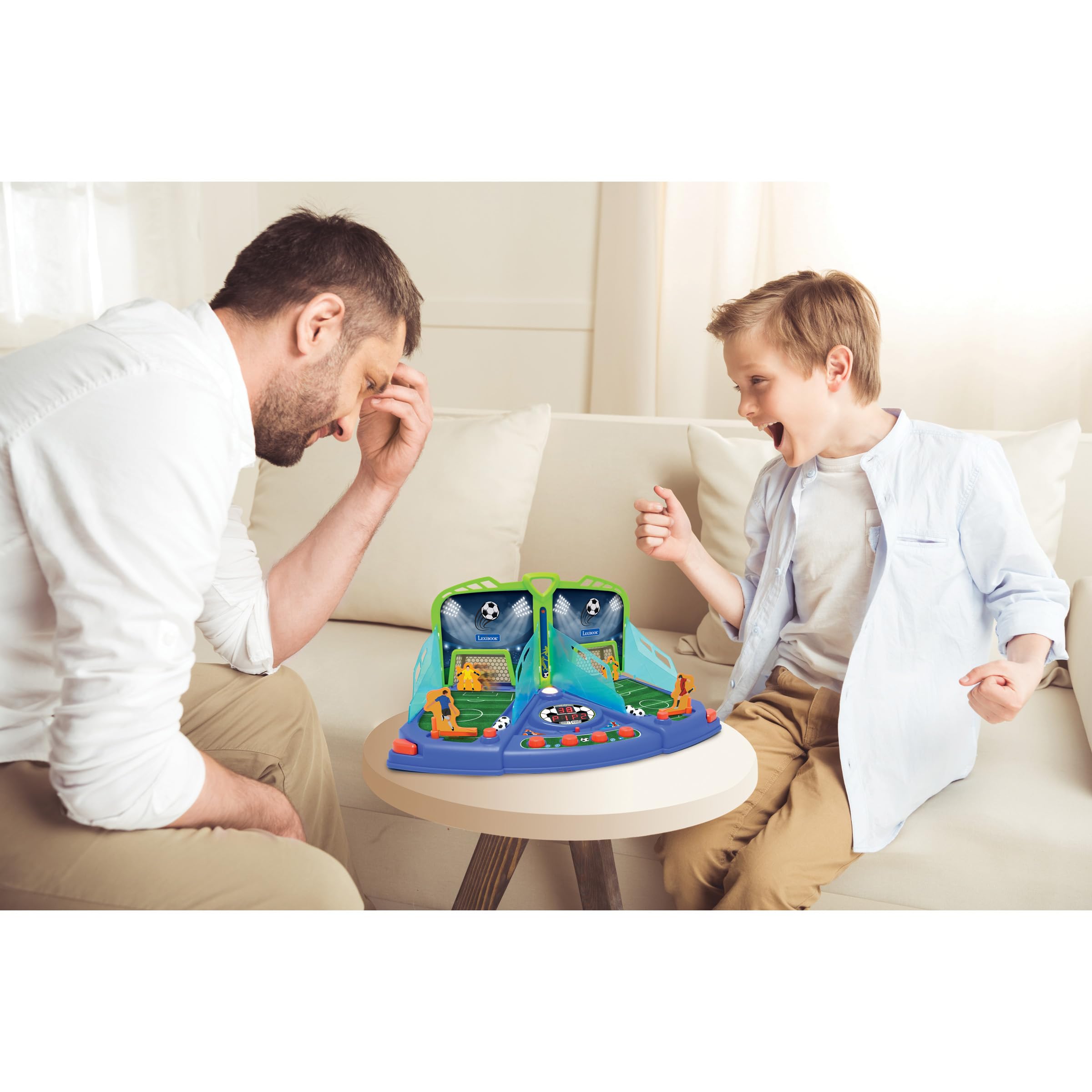Lexibook, Jeu de Football Électronique avec Effets Lumineux et sonores pour 2 Joueurs, Bleu/Vert, JG945