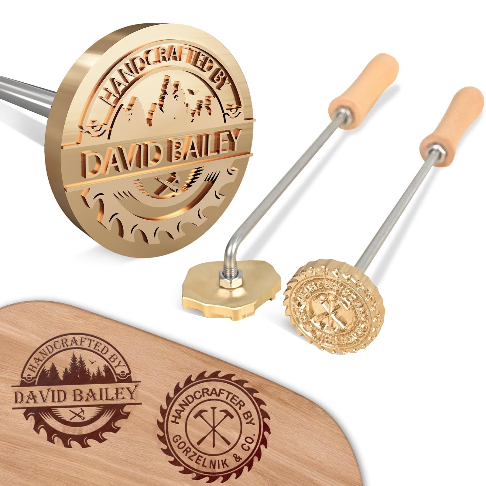 Duckbe Custom Wood Branding Iron - Personalized Logo Metal Branding Iron for Leather Food Steak, Durable Wood Burning Stamp, Flame Heat Letters Stamp for Wedding Party Handcraft Woodworking Gifts