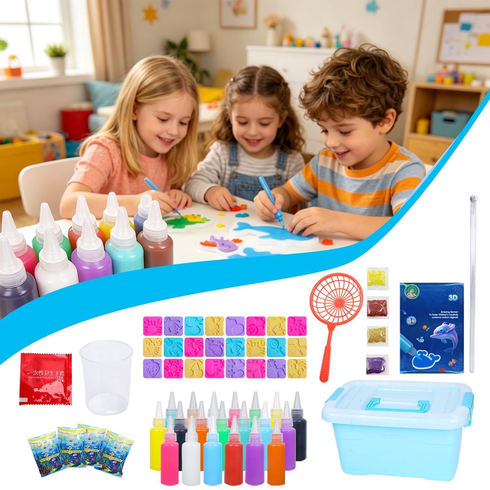 Generisch Wassergel-Spielzeug-Hersteller Kreativ-Set mit 12 Cartoon-Formen | Wasserspielzeug-Set für und Mädchen ab 3 Jahren, Kindergeburtstag, Zuhause, Schule, Klassenzimmer