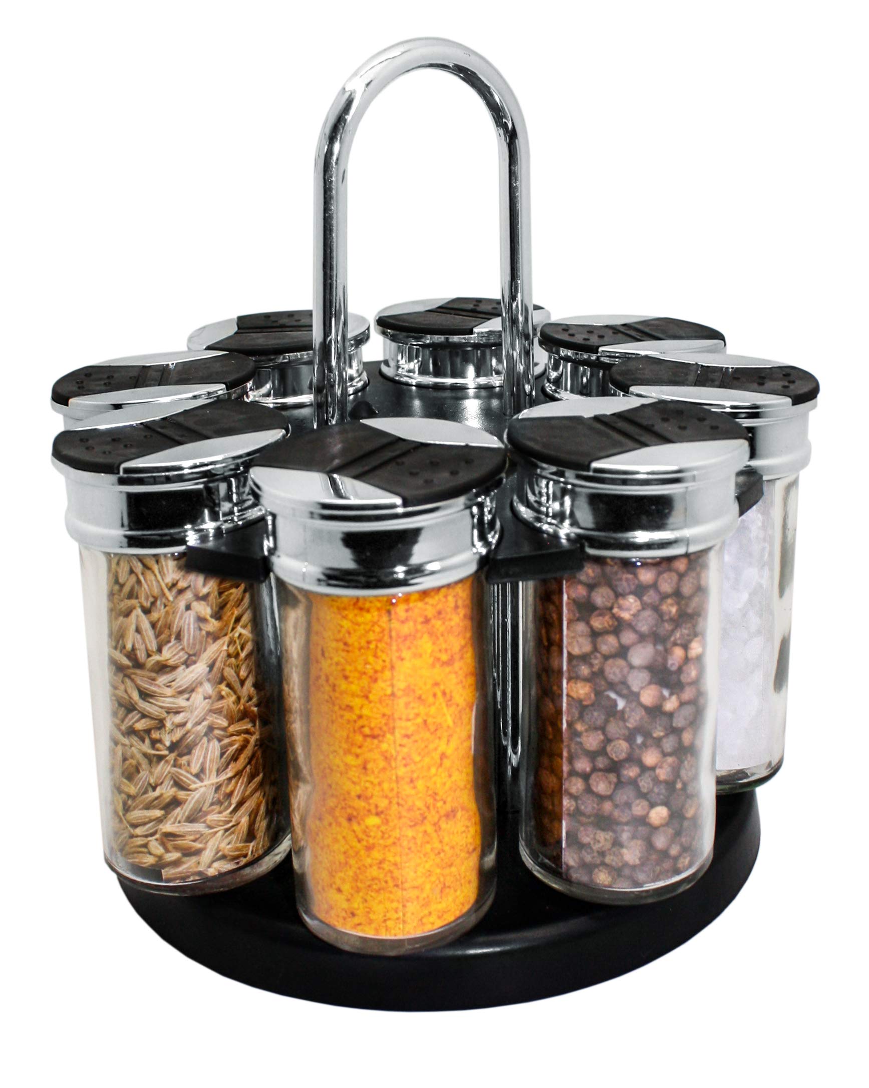 Nerthus Transparent Fih 381 Gewürzkarussell, 8 Gläser,