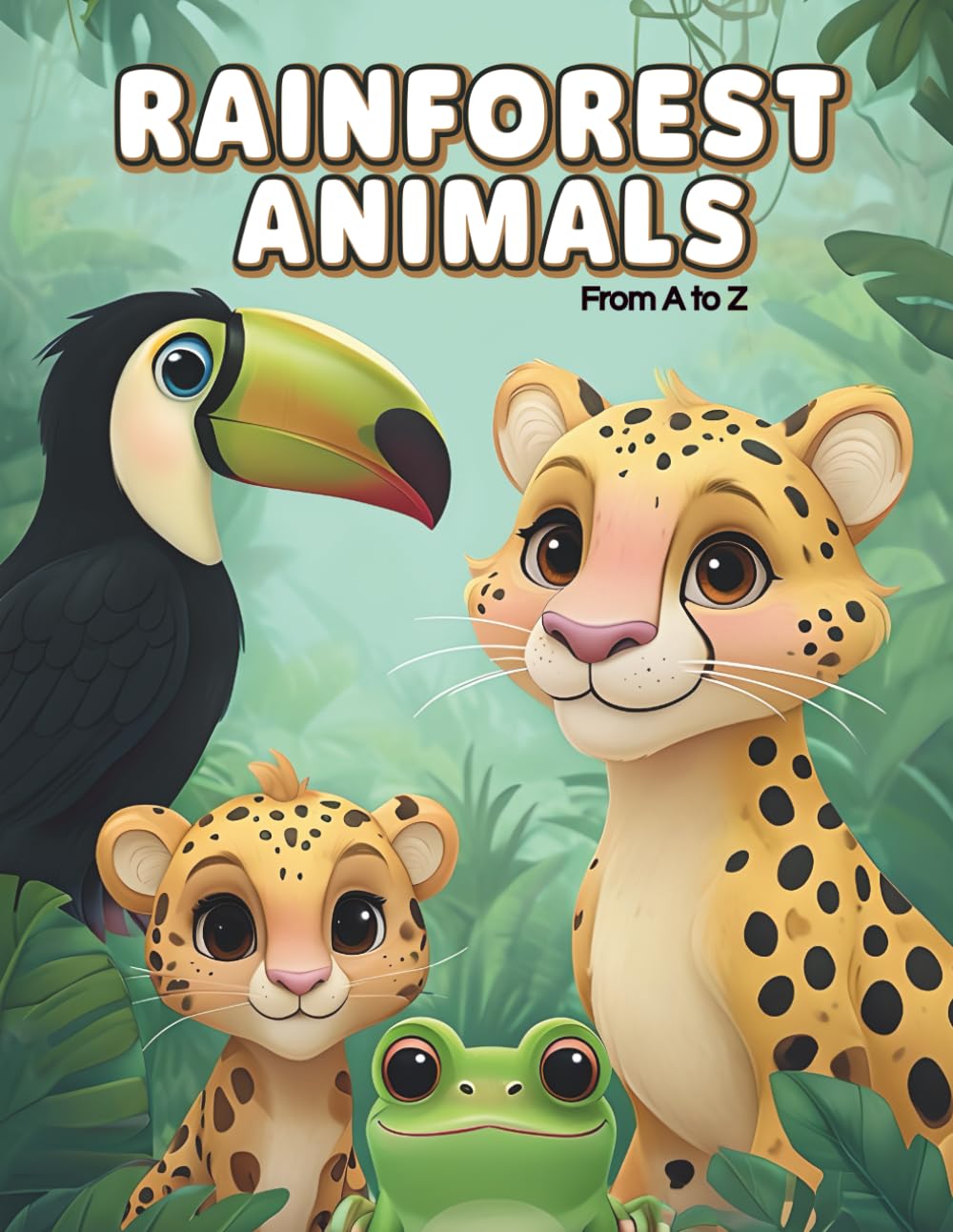 Rainforest Animals from A to Z: A Cute and Fun Alphabet Coloring Book for Kids Ages 3-8 (CD Creations A–Z Coloring Series)