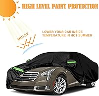 Vista 17 de Fundas impermeables para coche de reemplazo para Cadillac ATS/ATS-V 2013-2019, funda para todo clima de 6 capas con puerta con cremallera y bandas a