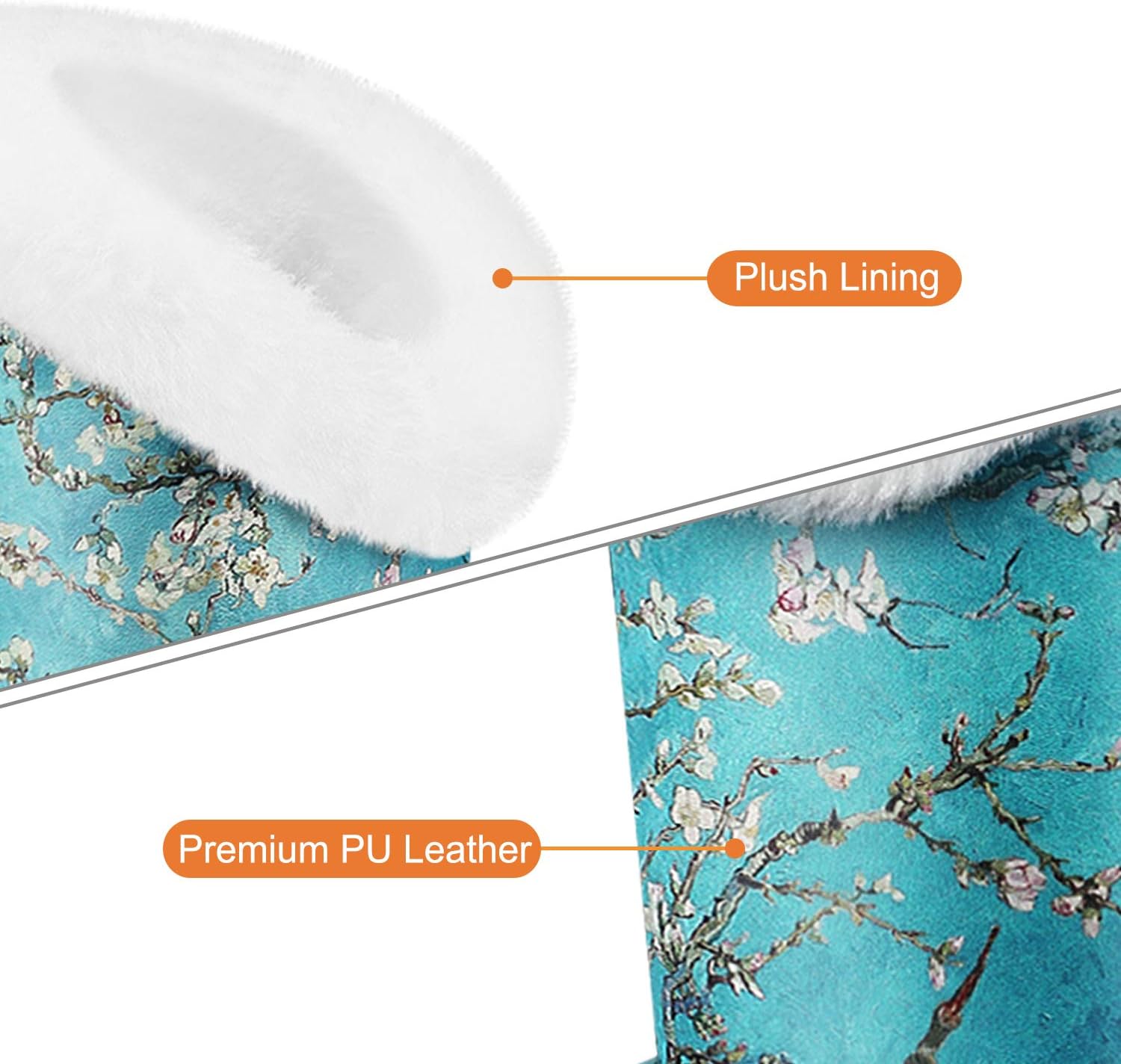 Fintie Plush Lined Double Eyeglasses Holder with Magnetic Base, Glasses Stand Case Organizer for Desk, Nightstand, Office, Blossom - Image 2