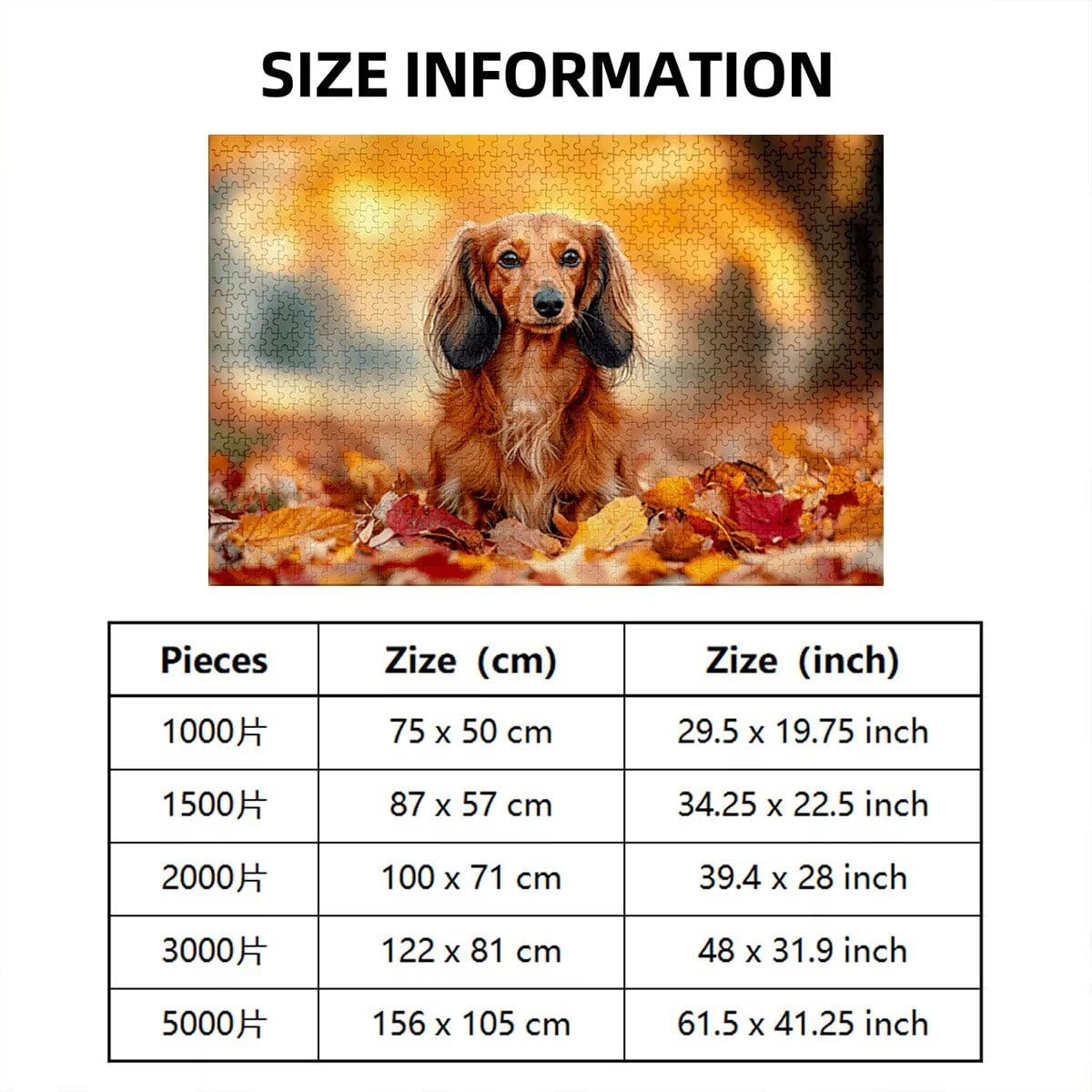 Puzzle 5000 sztuk dla dorosłych, puzzle 5000 sztuk drewna, puzzle dla dorosłych wzór psa, wyzwanie puzzle dla całej rodziny, oryginalne prezenty dla kobiet mężczyzn, temat: jesień, Q-6