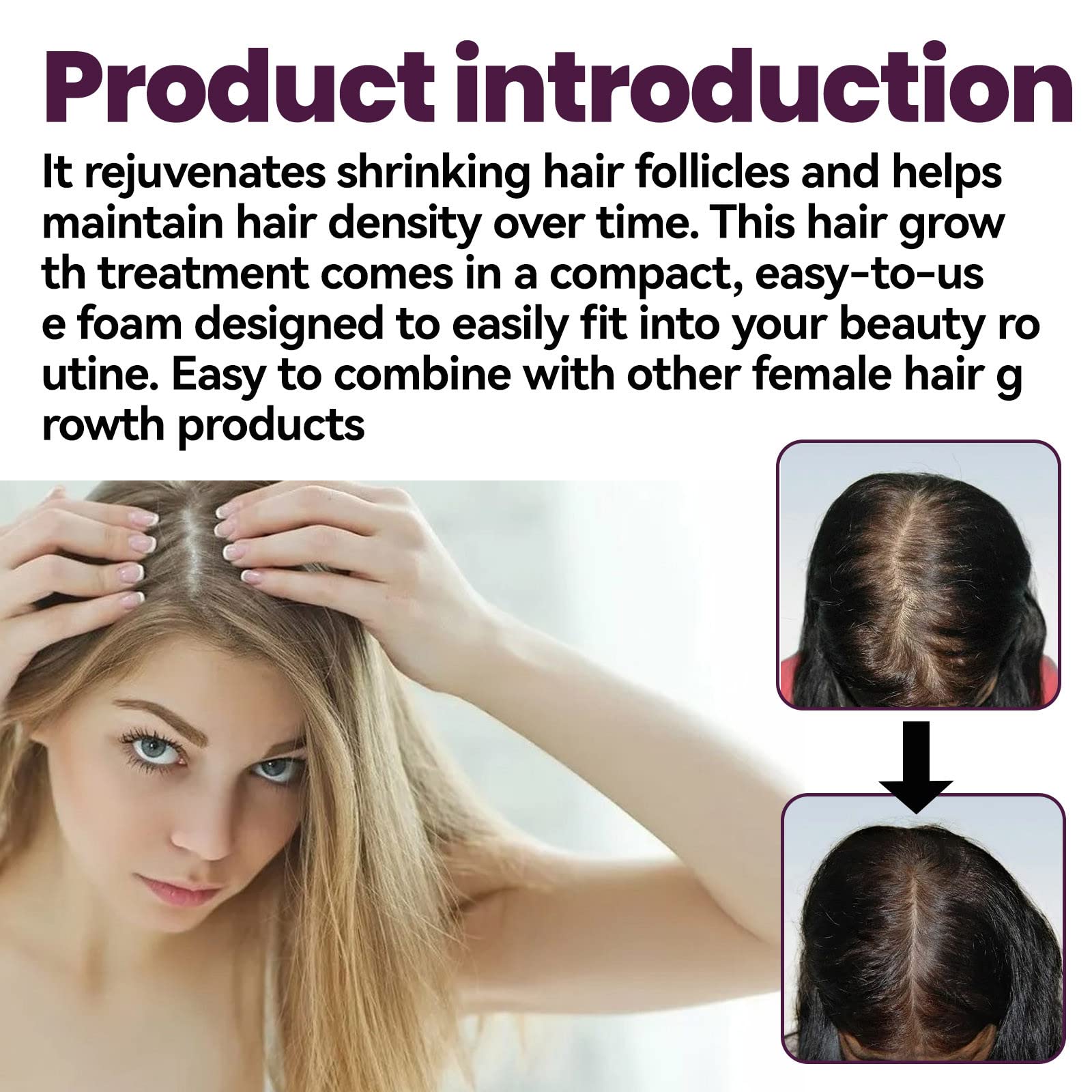 KERA'GRO Haarbelebungsschaum Shampoo – Gegen Haarausfall & Für Gesundes Haarwachstum, 60 Ml