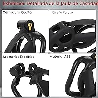 Vista 4 de Jaula de castidad masculina Astini con cinturón elástico y candado invisible - 4 anillos Diseño ligero de ajuste cómodo para uso a largo plazo