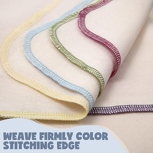 Miniatura 5 de Mimorou 45 toallitas de franela para bebé, reutilizables, lavables, naturales, sin blanquear, toallitas faciales suaves y resistentes, 5 colores,