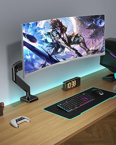 Miniatura 4 de HUANUO Brazo de monitor ultraancho para pantallas de 13 a 43 pulgadas, brazo de monitor de alta resistencia con capacidad para hasta 33 libras,