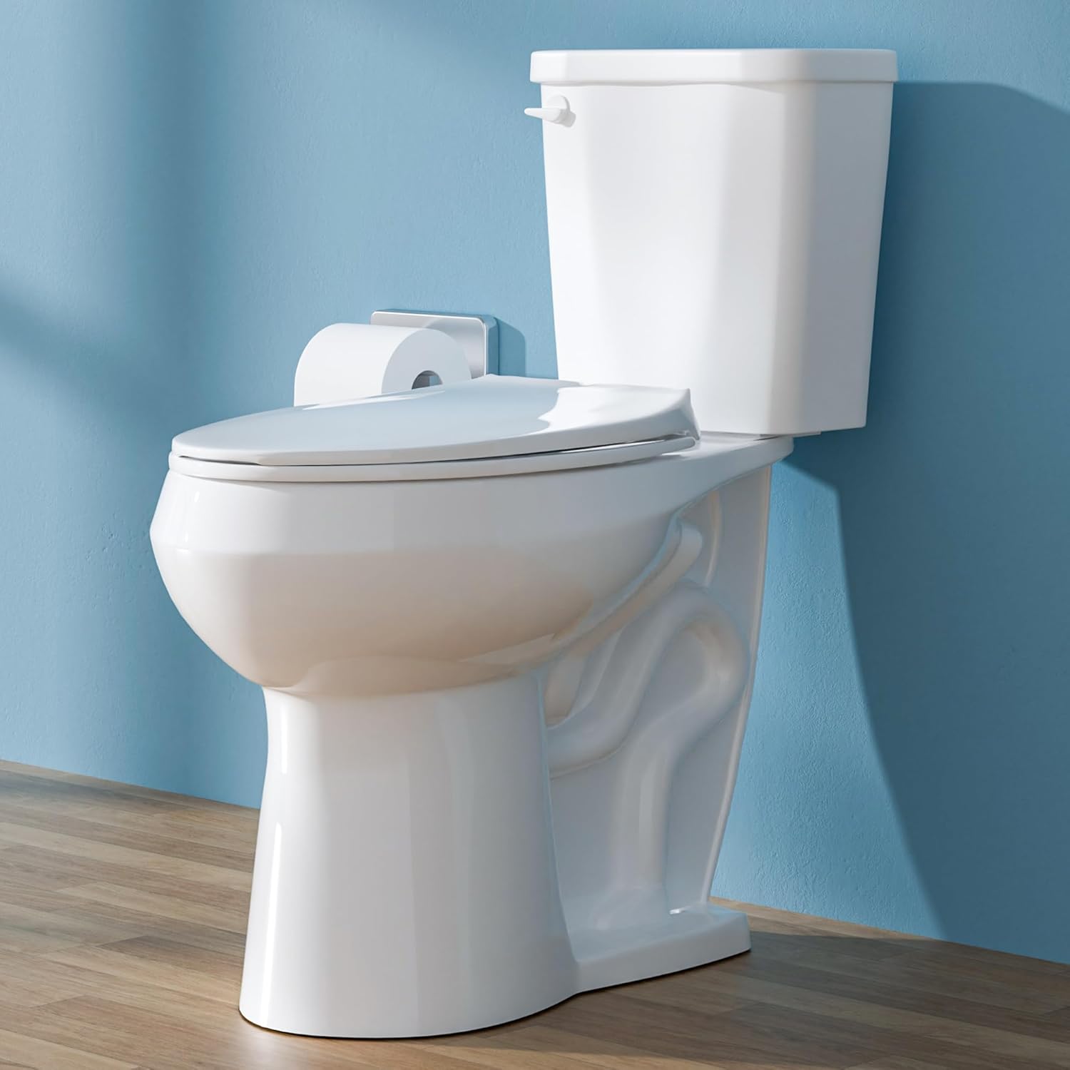 21 Inch Tall Toilet Elongated Toilet Extra High Toilets for Seniors Toilets for Bathroom Comfort Bowl Height Elongated Toilet for Elderly, Two-Piece Single Flush 1.28 GPF 12” Rough In White 21" Tall Toilet Elongated