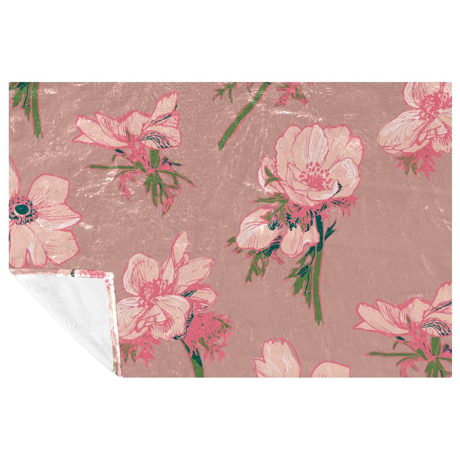 Couverture douce et chaude contre le froid pour lit et canapé rose