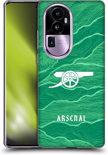 Head Case Designs Официальная лицензия Арсенал ФК вратарь отпуск 2021 22 Crest мягкий гель чехол комплект чехол совместим с Oppo Reno10 Pro