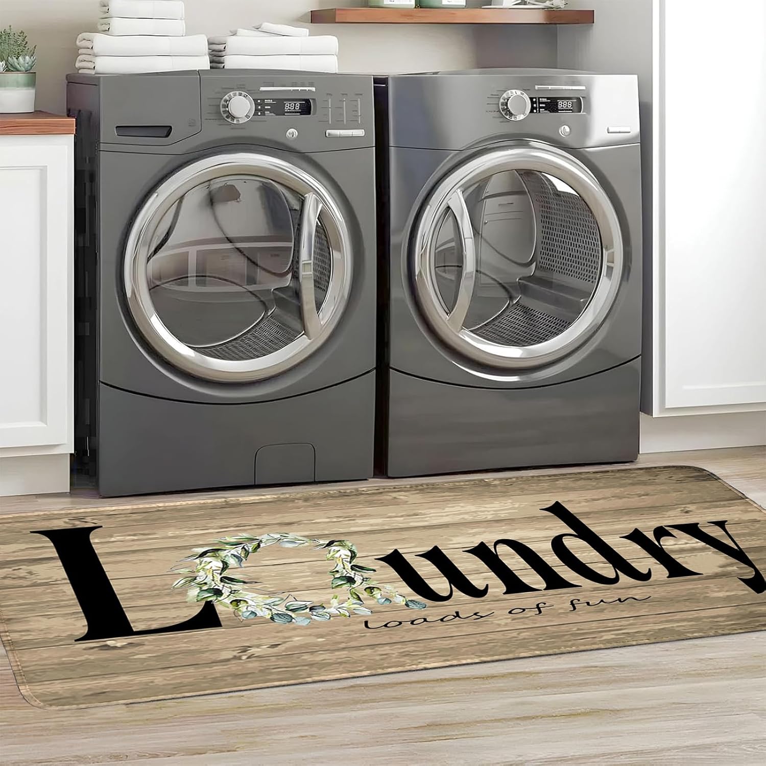 Laundry Room Organization, 24"X72" Non-Slip Laundry Room Runner, Waterproof Kitchen Floor Mat Cushioned Comfort Standing Mat, Low-Pile Soft Rug Runner for Entryway Bedroom Living Room Bathroom