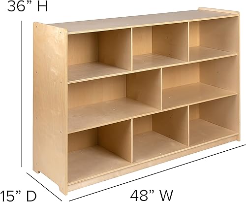 Miniatura 82 de Flash Furniture Hercules Series - Gabinete de almacenamiento de madera de 5 secciones para aula, gabinete de almacenamiento para aula escolar con 5