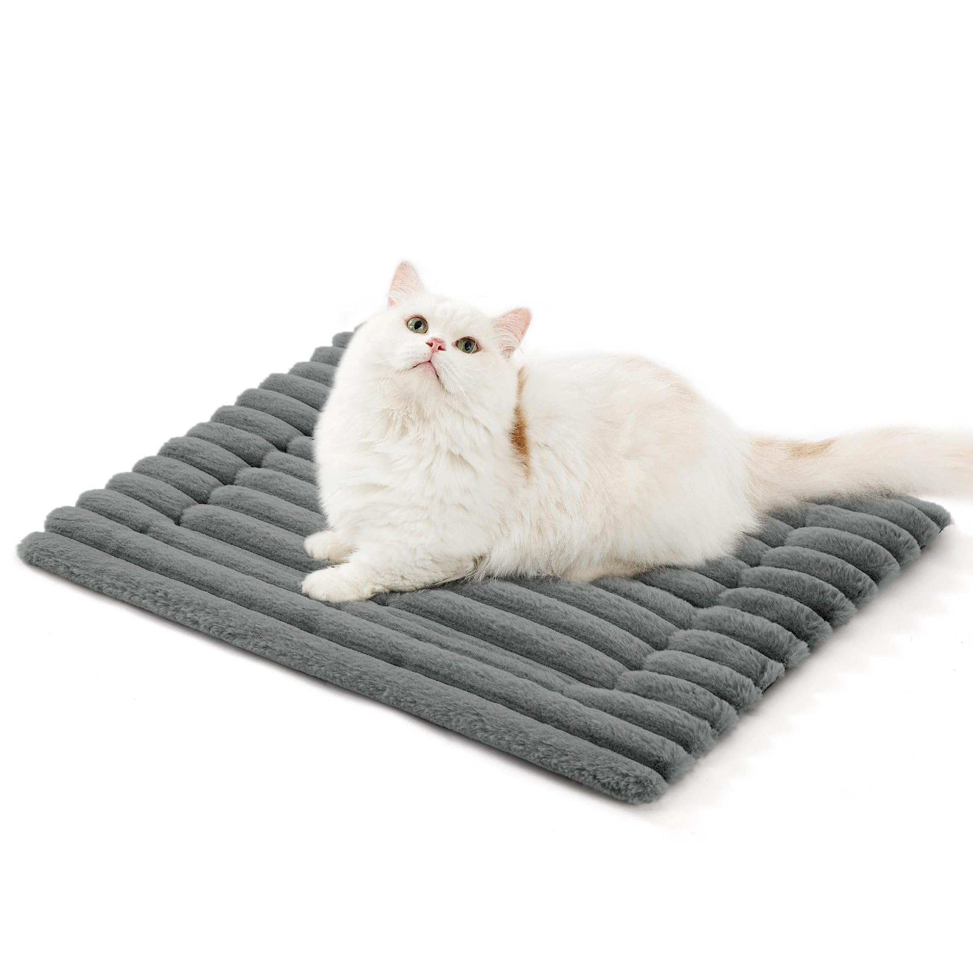 Tapis auto-chauffant pour animal de compagnie, 61 x 45,7 cm, petit tapis thermique extra chaud pour intérieur et extérieur, antidérapant, lavable, gris brume