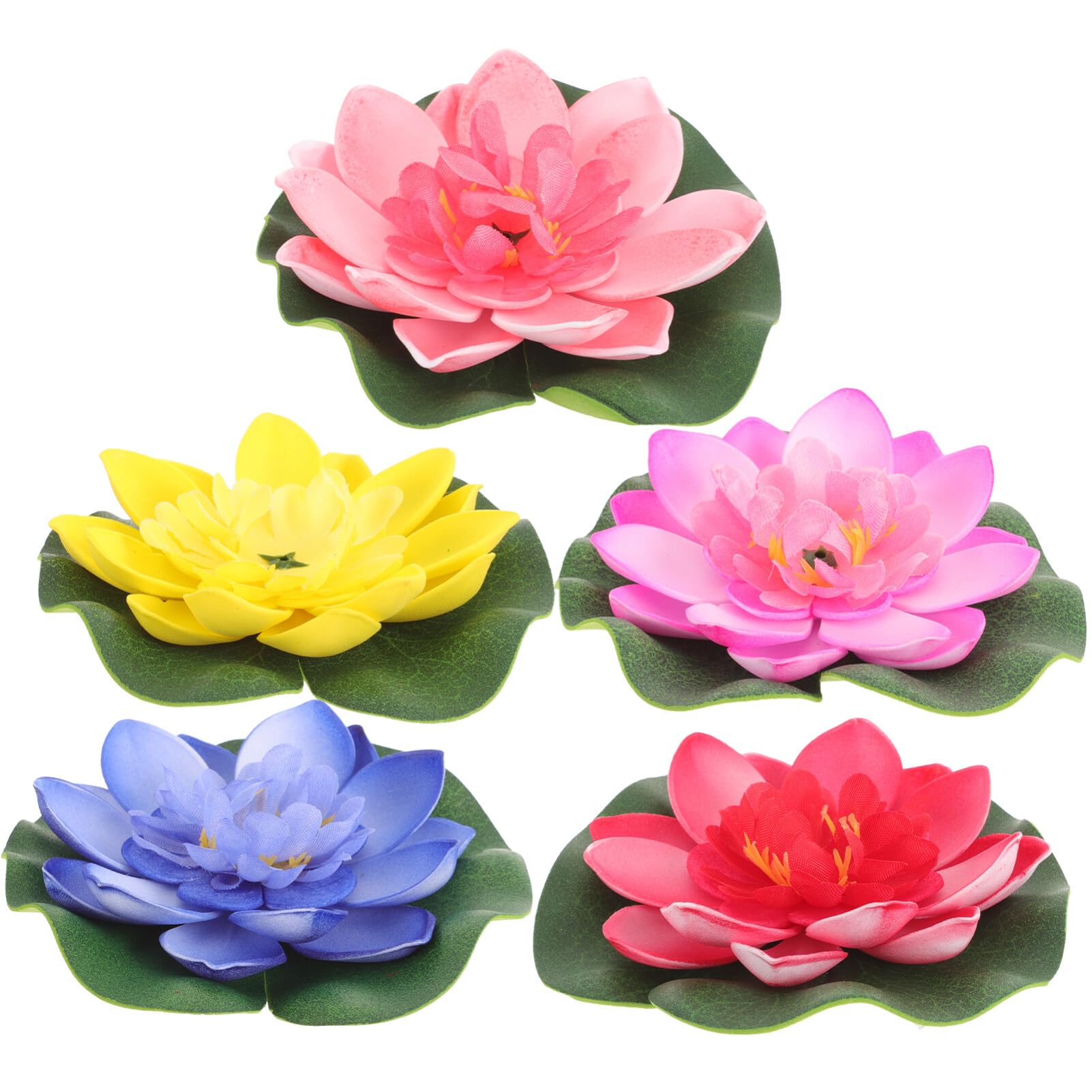 SOIMISS 5Pcs Flower Pool Decor Artificial Floating Water Lily Lily Pads Floating Lotuses