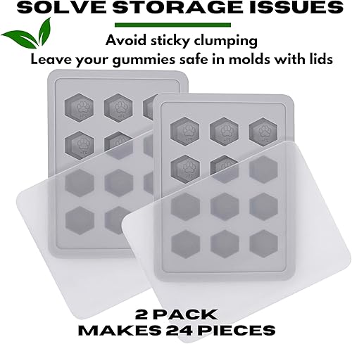 Miniatura 5 de Alpha420 Moldes grandes para gomitas con tapas, silicona de 0.3 fl oz, 24 piezas, rojo, prisma rectangular, perfecto para hacer dulces duros,