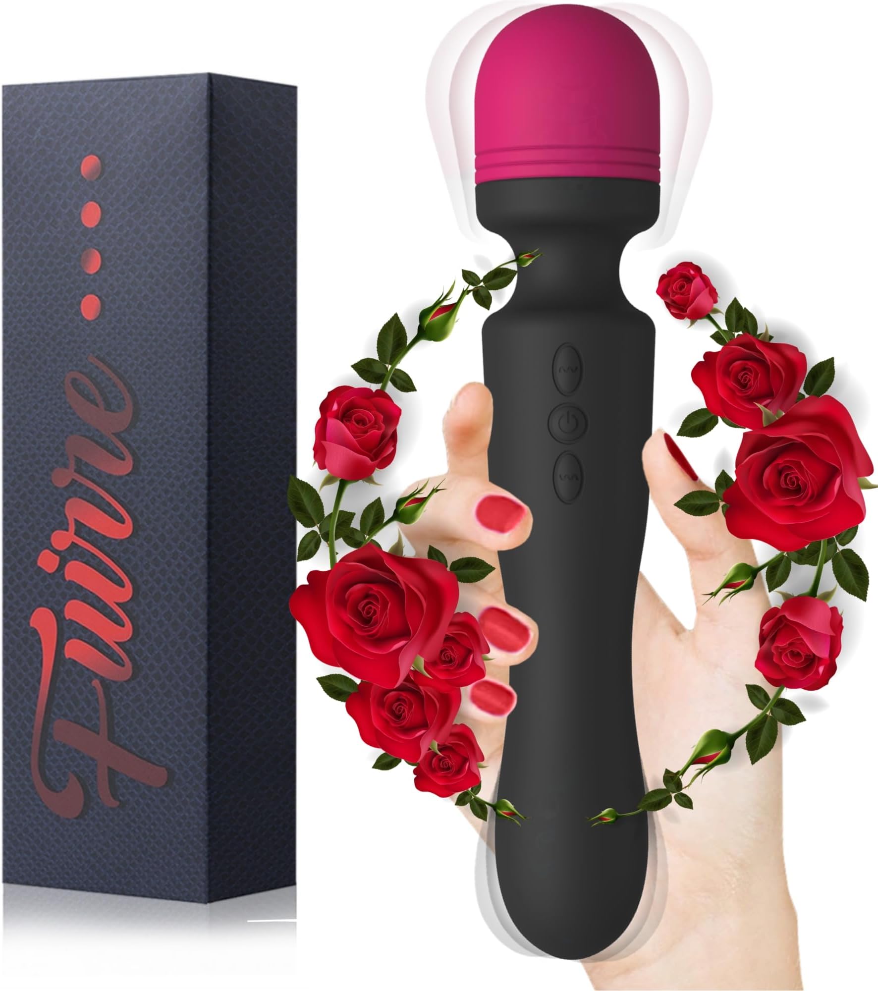 New Cordless Double-Ended Available Relaxation Myofascia Tool Handheld Portable Travel Home Office Work Sports Silicone Use to Relieve Deep Tissue Muscle Pain and Fatigue,RedBlack