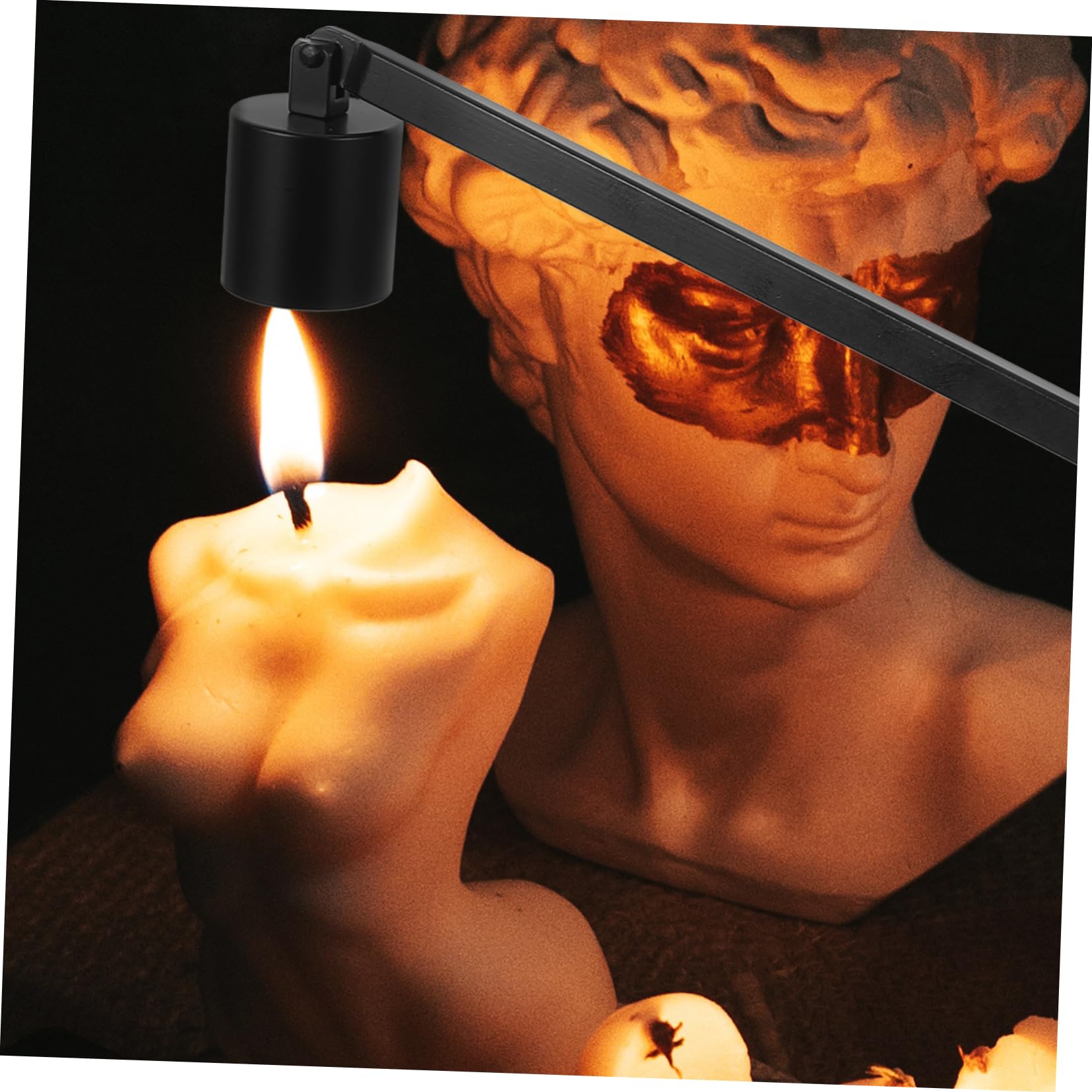 Garneck Elegant Iron Candle Snuffer Tool Stainless Steel Candle Tool Set for Safe Extinguishing