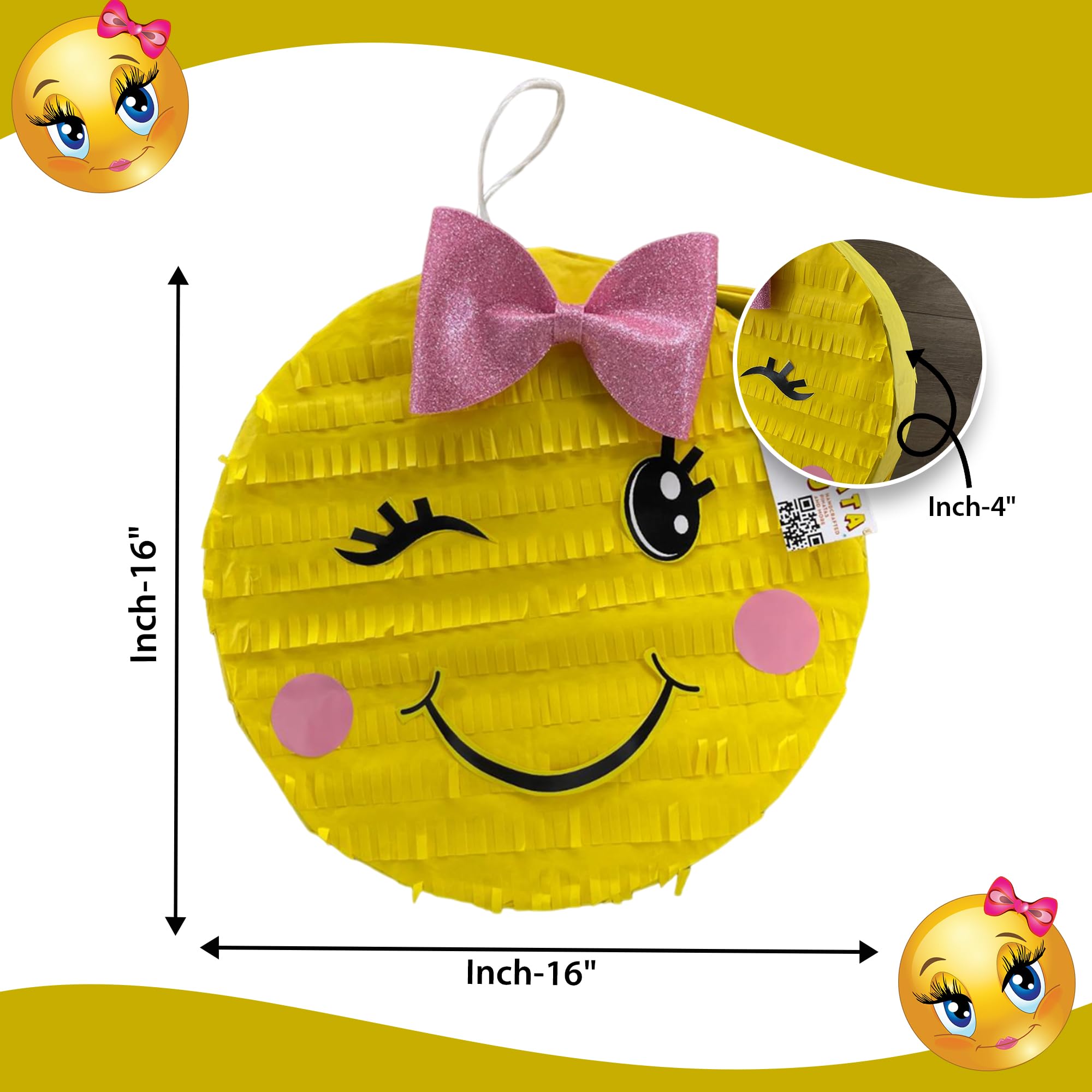Amazon.com: APINATA4U Emoticon Pinata, Yellow Emoji Themed Party