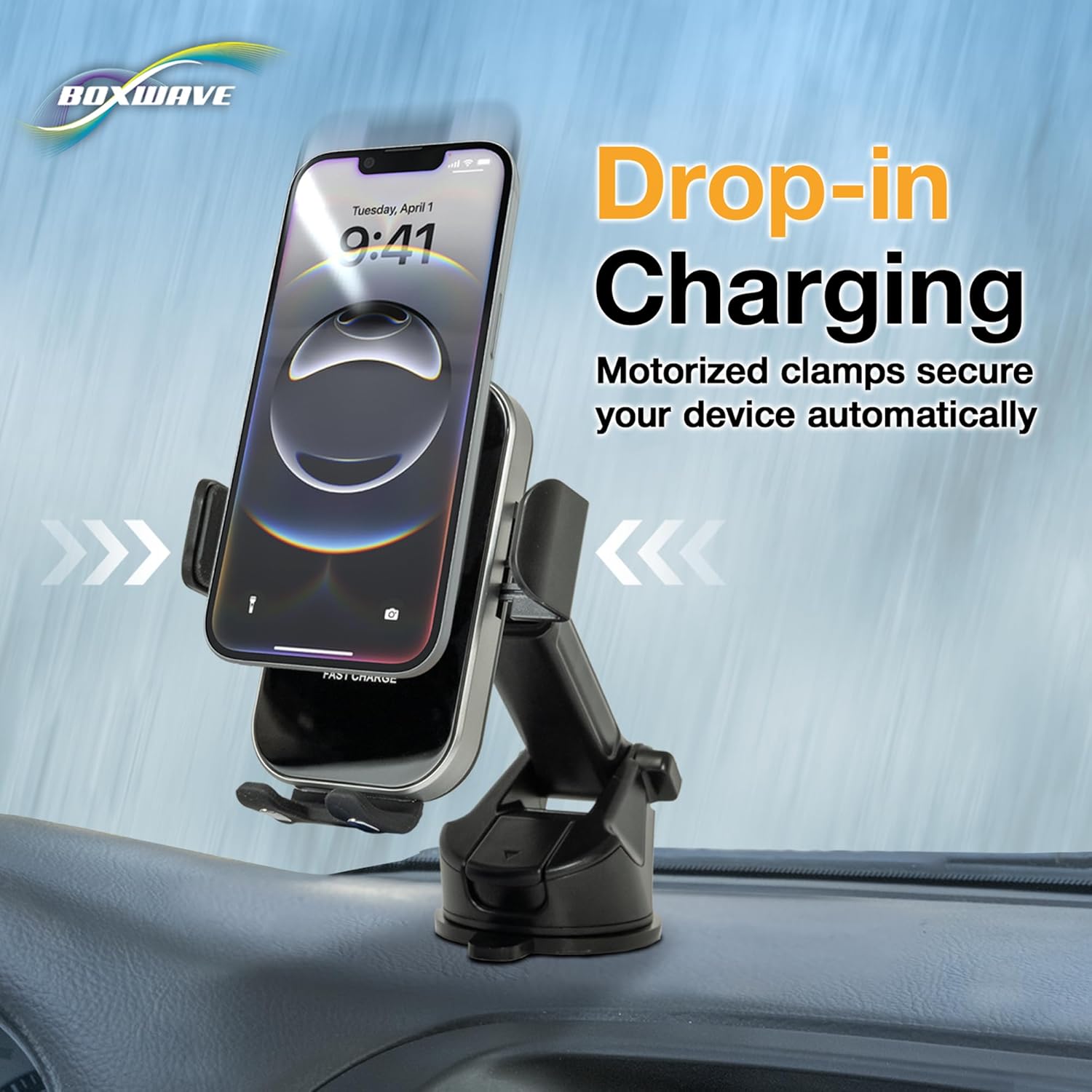 BoxWave Car Charger Compatible with Motorola Razr 2025 - Wireless Charging Auto Mount (15W), Qi Wireless Car Charger Stand Mount Air Vent - Black