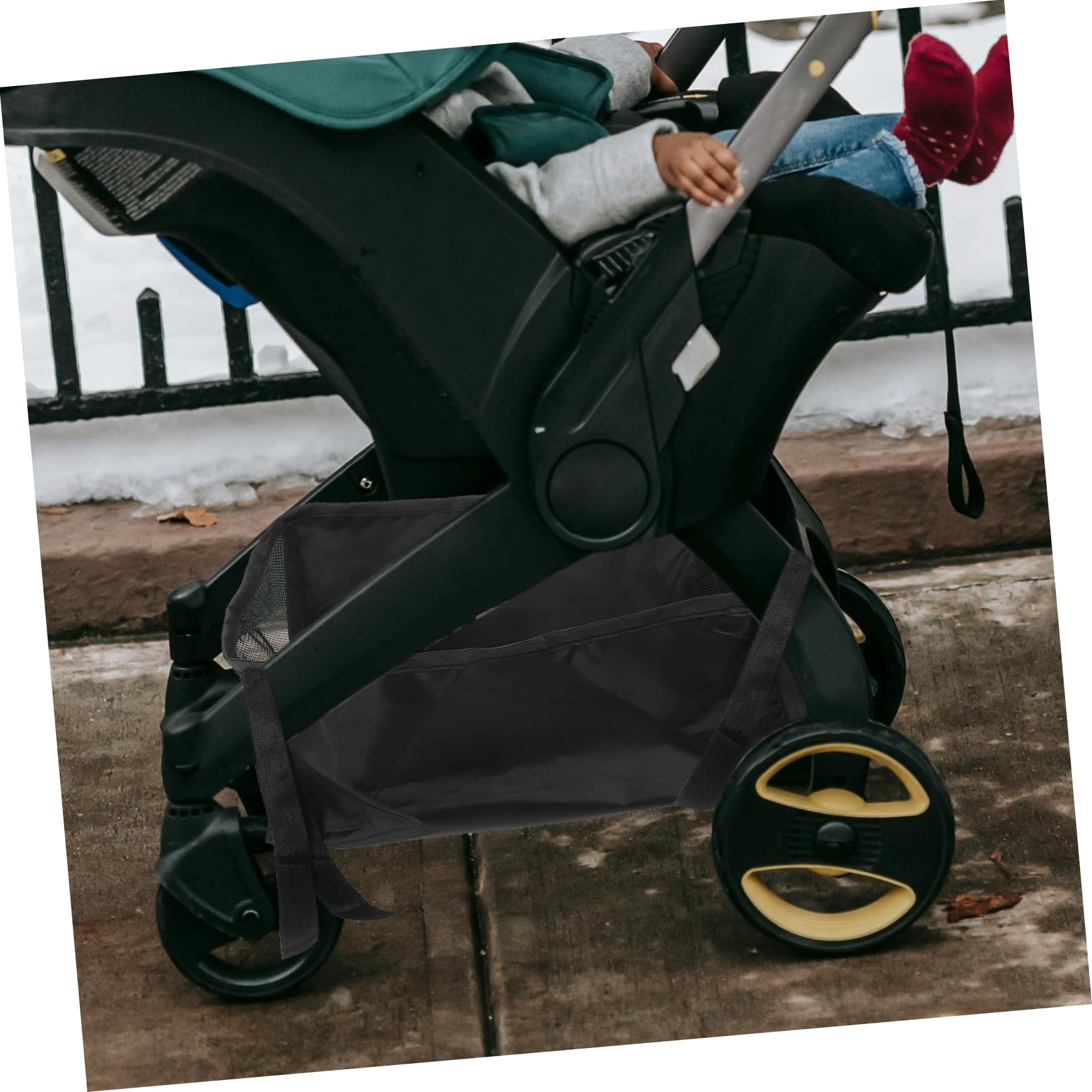 Noir, Organisateur de Fond de Poussette Bébé Panier Inférieur Oxford