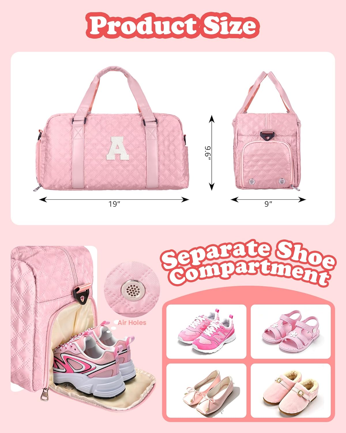 Gifts for Women Girls, Travel Duffle Bag: Personalized Weekender Dance Cheer bag Sports for Girl, Gymnastics Bags, Birthday Gifts for Women Girls Kids Teens - Image 7