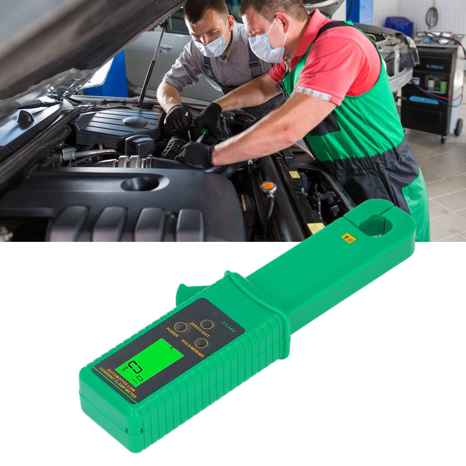 Fabater Pinza Amperometrica, 0mA 60A Tester di Corrente di Dispersione Portatile Senza Contatto e Anti-interferenza, Pinza Amperometrica AC DC a Bassa Corrente con 99 Set di Archiviazione Dati per il