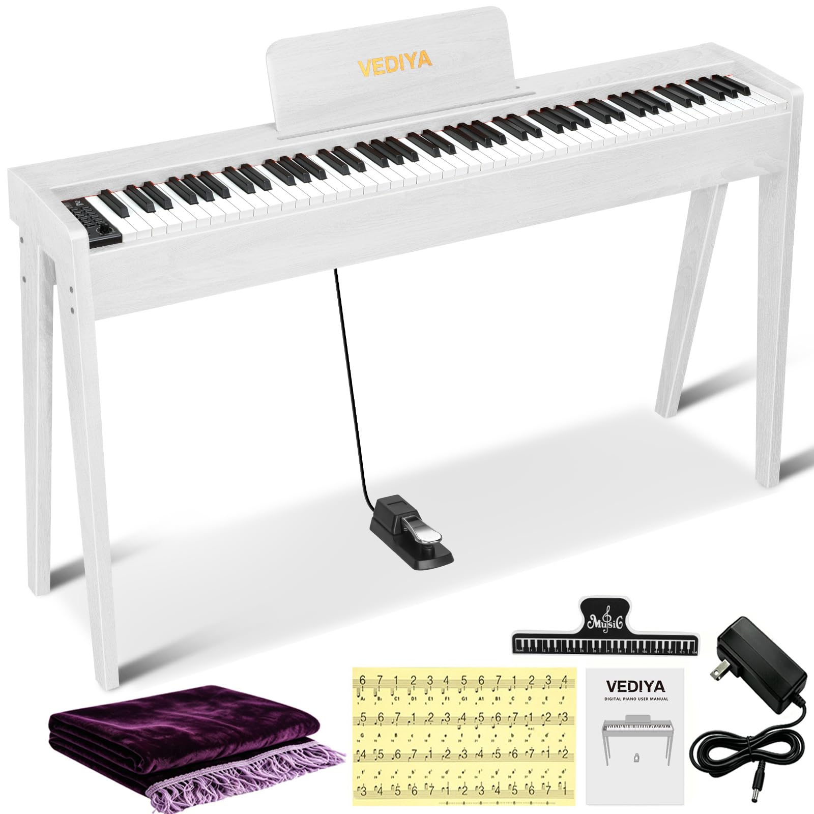 Amazon.com: Vediya Digital Piano 88 Keys Semi-Weighted Full Size
