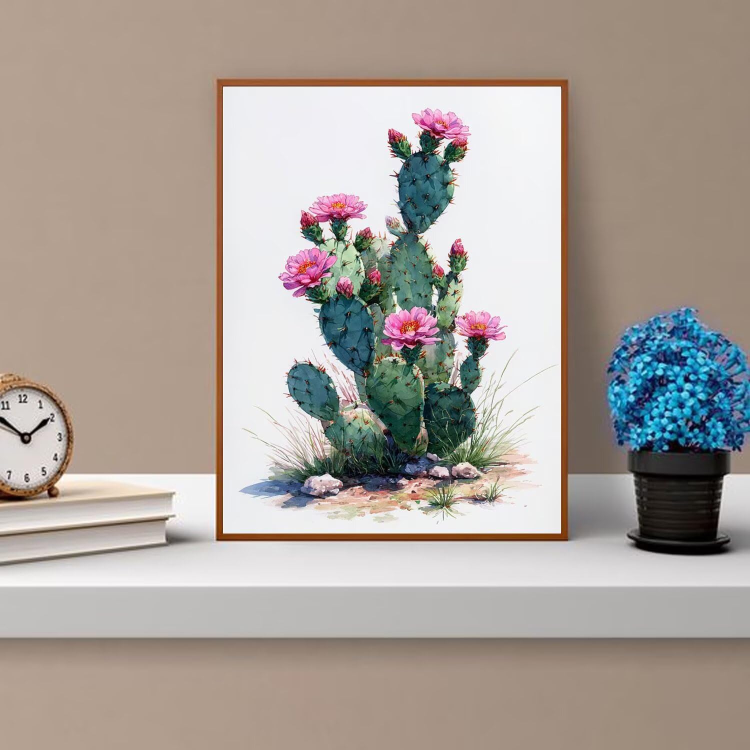 Dipingere con i Numeri Adulti Cactus, Fiori Dipingere con i Numeri Bambini DIY Kit, Set Premium con Pennelli, Decorazione Casa & Creativo Regalo di Compleanno, Attività di Tempo libero 90x120cm z-422