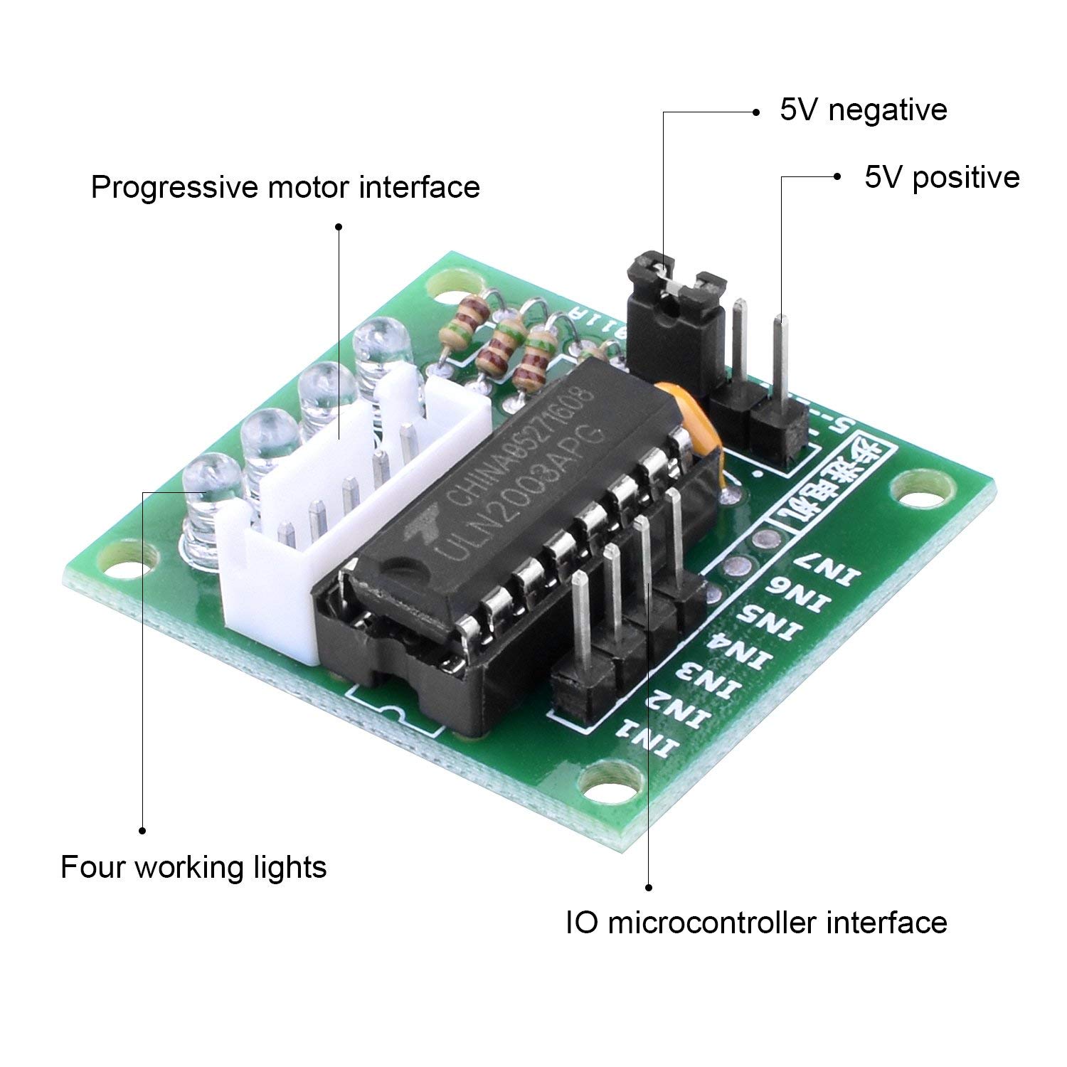 5 Sätze 28BYJ-48 ULN2003 5V Schrittmotor + ULN2003 Treiberplatine für Arduino