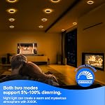 INCARLED 4Inch 5CCT LED Lumières encastrées avec lumière de nuit, 2700K/3000K/3500K/4000K/5000K Dimmable IC Éclairage encastré coté avec boîte de jonction 12Pack 9W 750LM